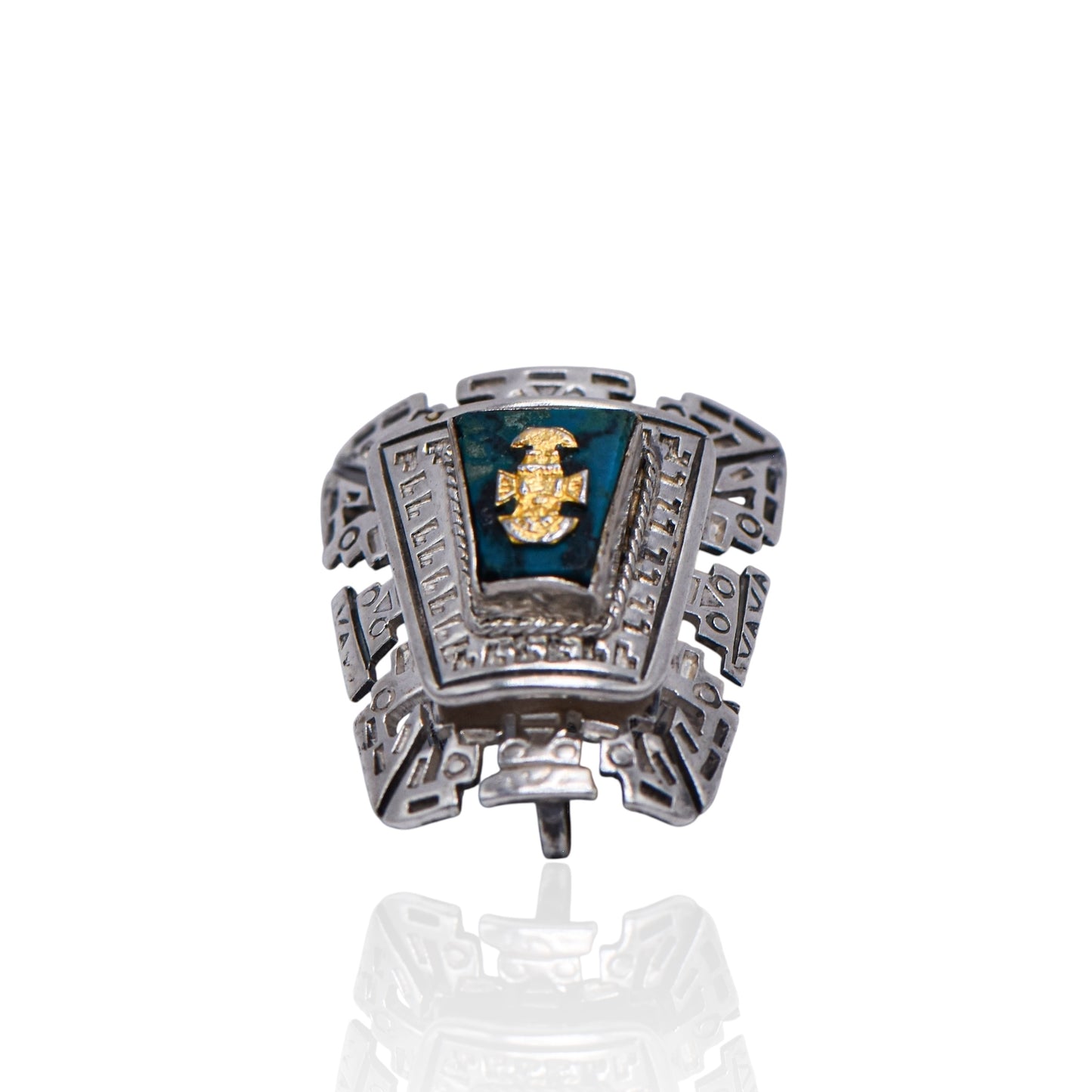 Vintage Shield with Central Chrysocolla Stone