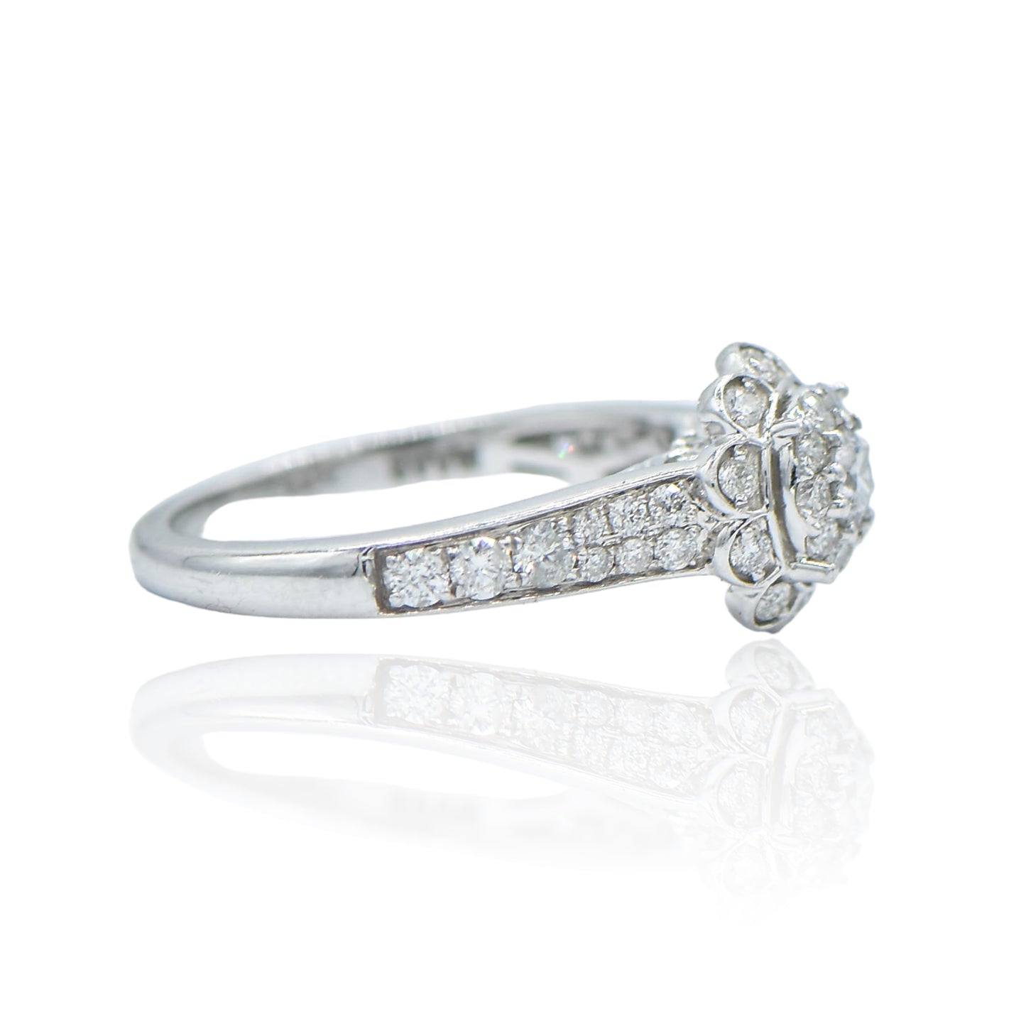 White Gold Engagement Ring 14K with 0.61 cttw Diamonds Size 7