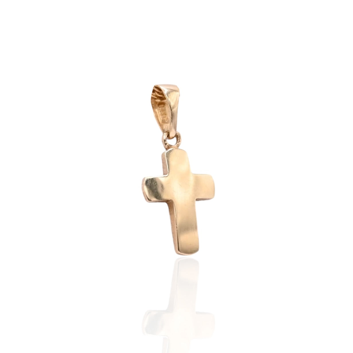 Gold Cross Pendant 14K Yellow Gold 8.81mm x 18.53mm