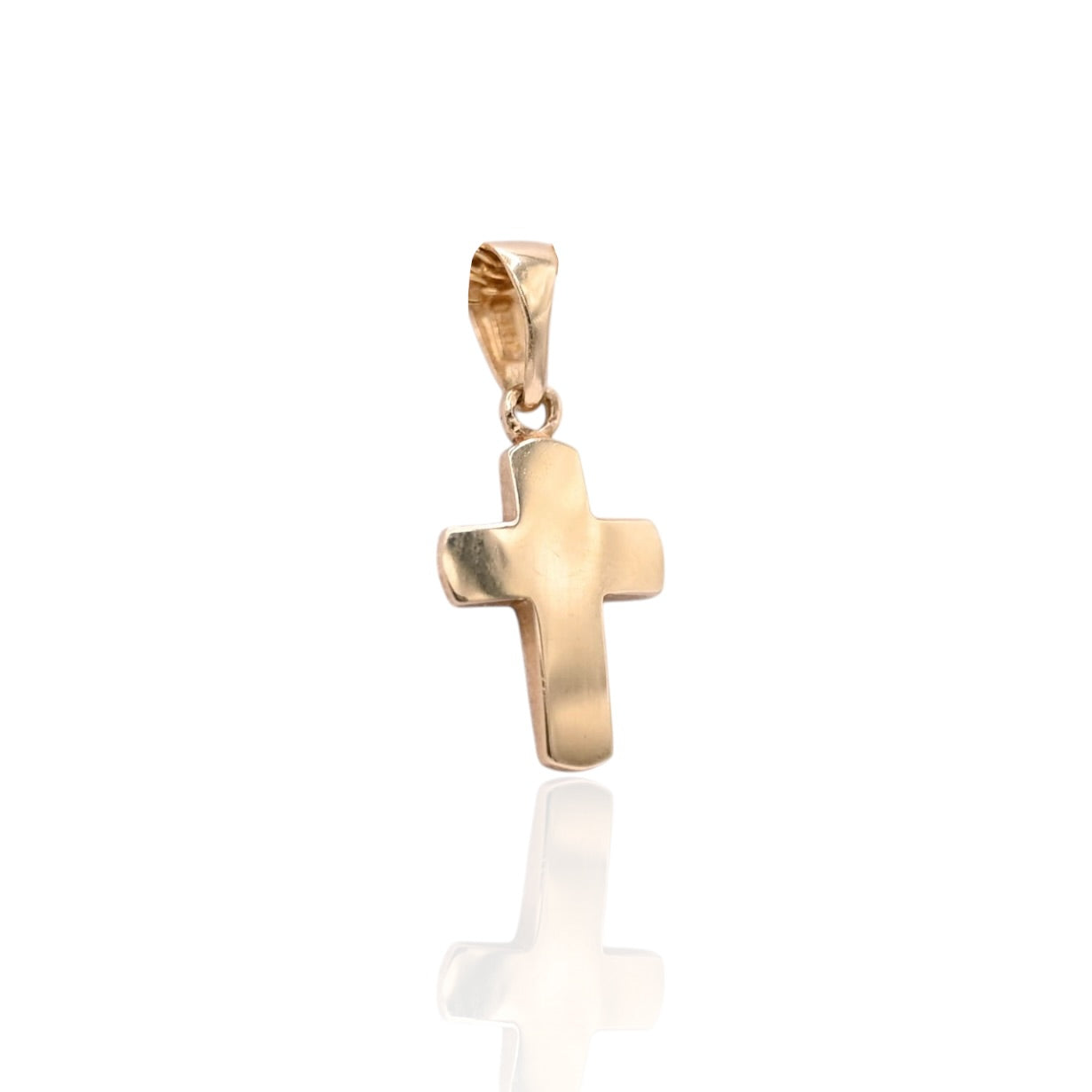Gold Cross Pendant 14K Yellow Gold 8.81mm x 18.53mm