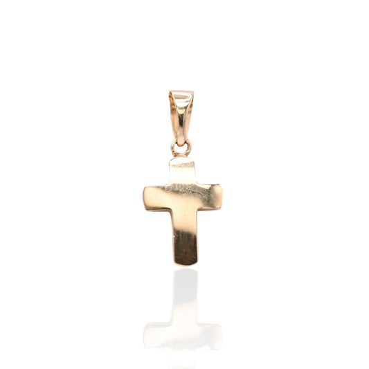 Gold Cross Pendant 14K Yellow Gold 8.81mm x 18.53mm
