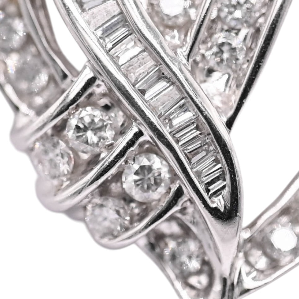 Criss-Cross Diamond Heart Slider Pendant 14K White Gold 0.98cttw