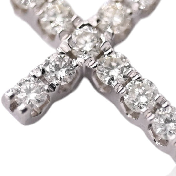 Diamond Cross Pendant 14K White Gold 0.20cttw