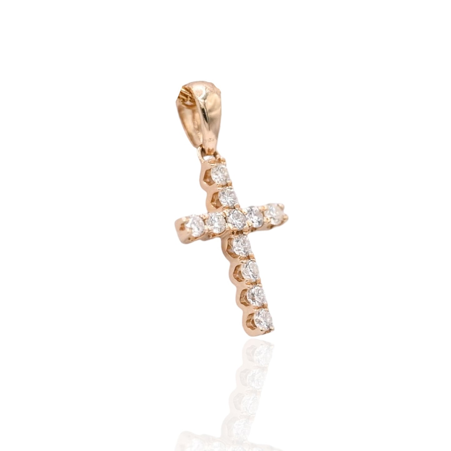 Diamond Cross Pendant 14K Yellow Gold 0.07cttw