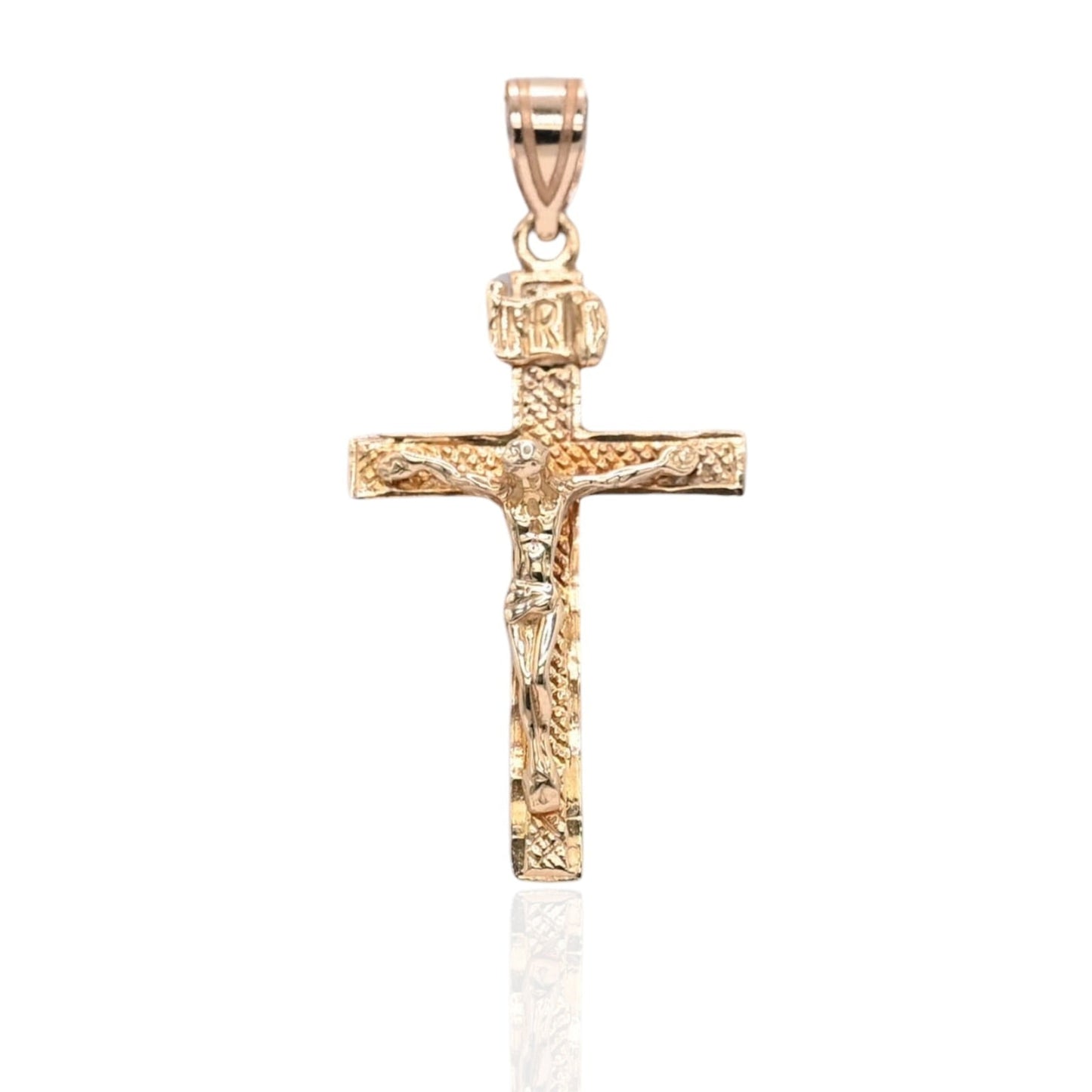 Detailed Crucifix Pendant 14K Yellow Gold