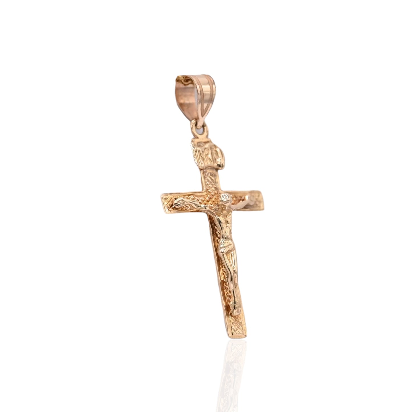 Detailed Crucifix Pendant 14K Yellow Gold