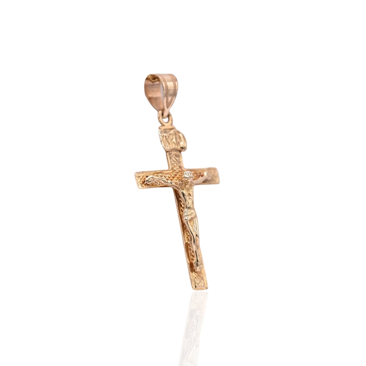 Detailed Crucifix Pendant 14K Yellow Gold