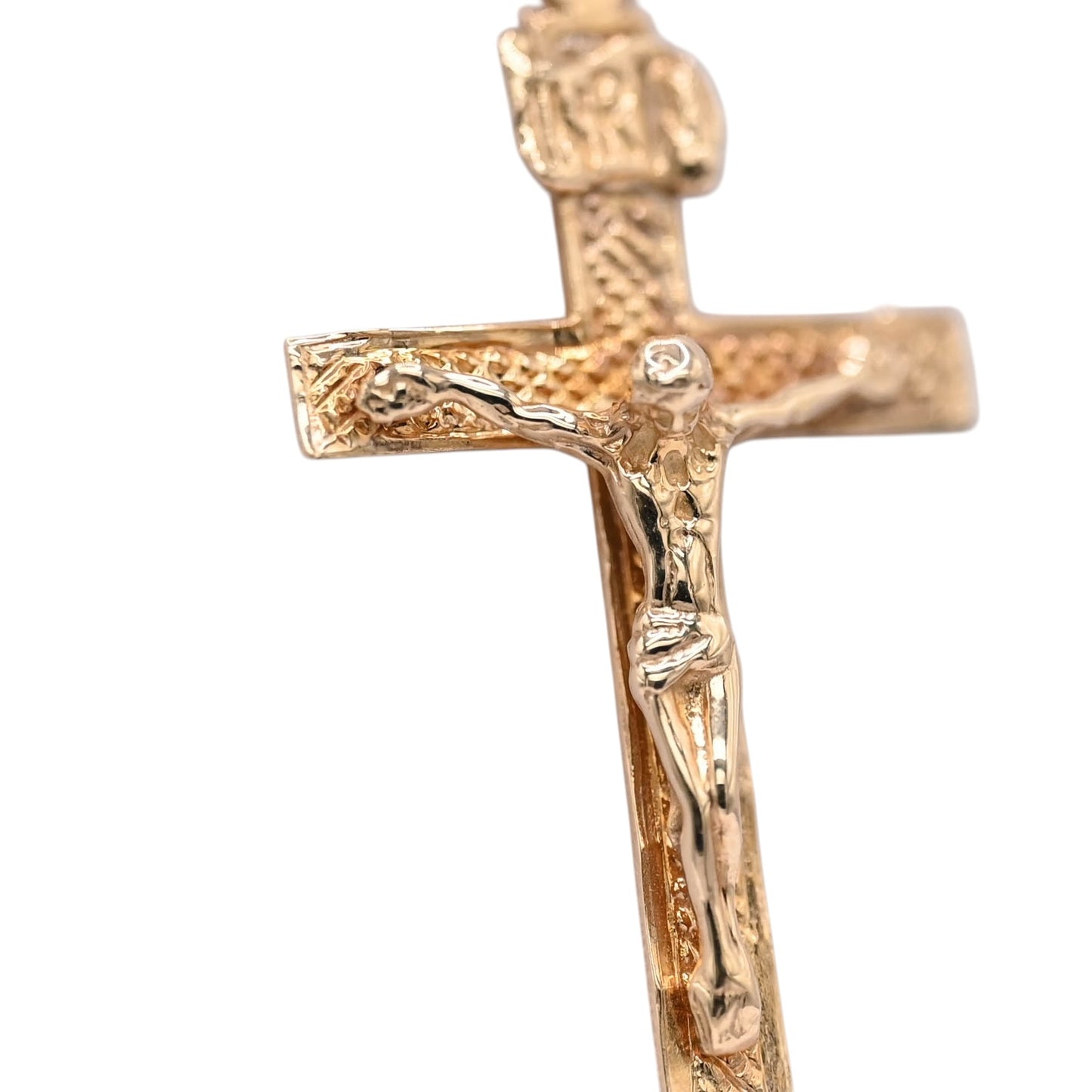 Detailed Crucifix Pendant 14K Yellow Gold