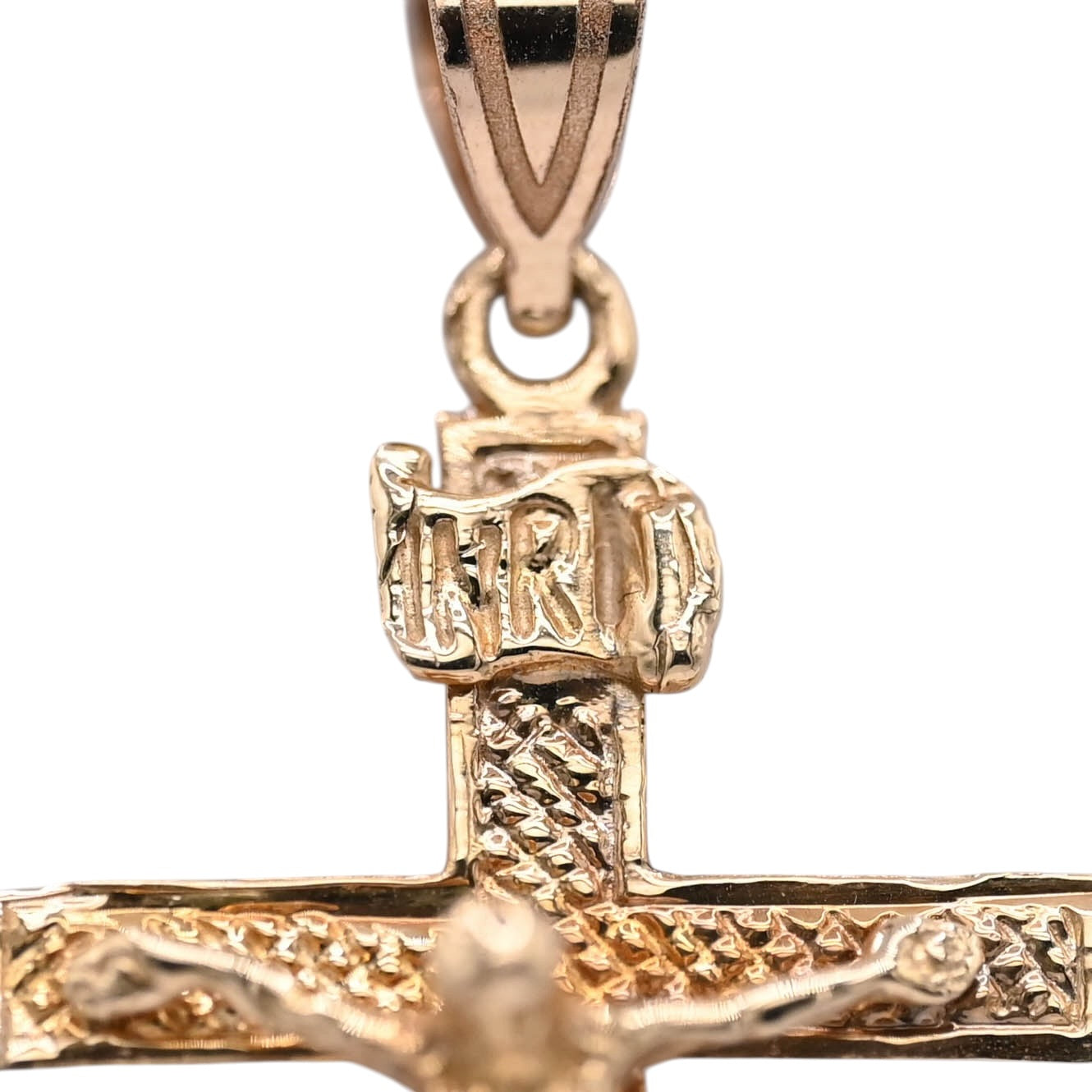 Detailed Crucifix Pendant 14K Yellow Gold