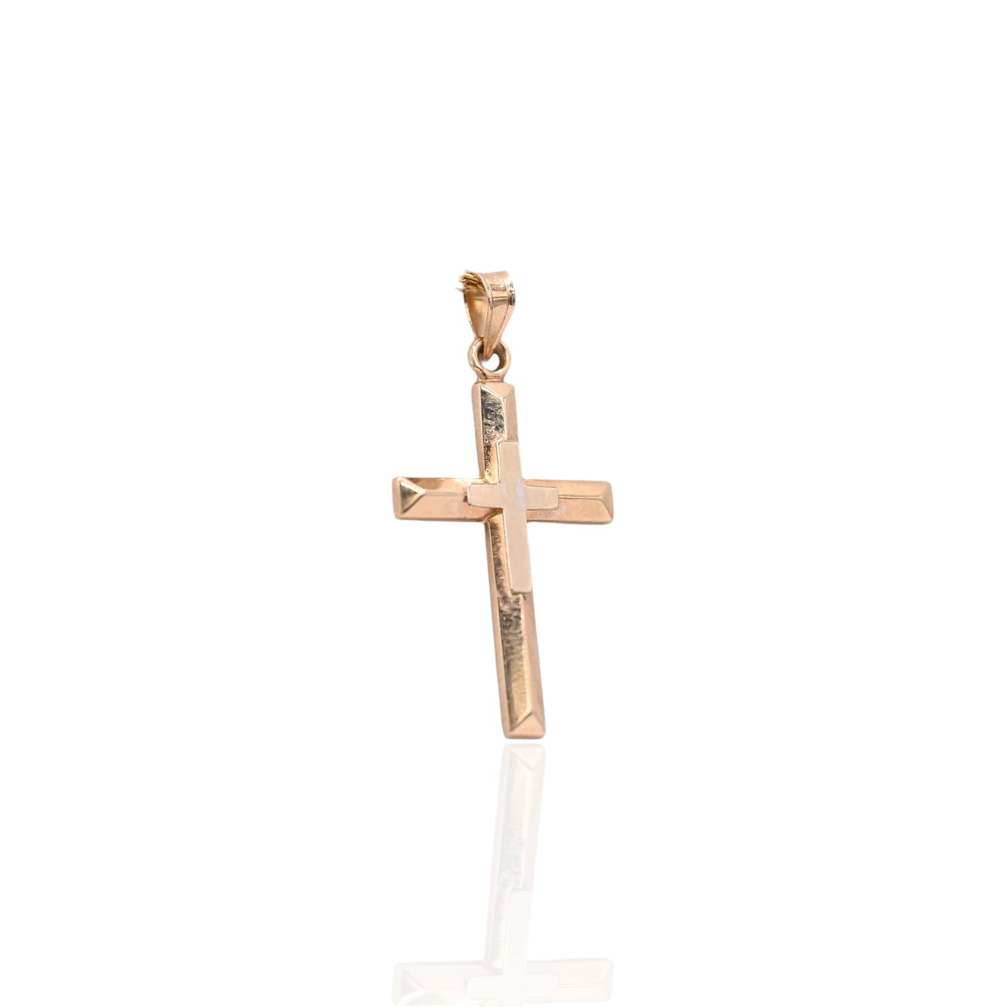 Double Cross Pendant 14K Yellow Gold