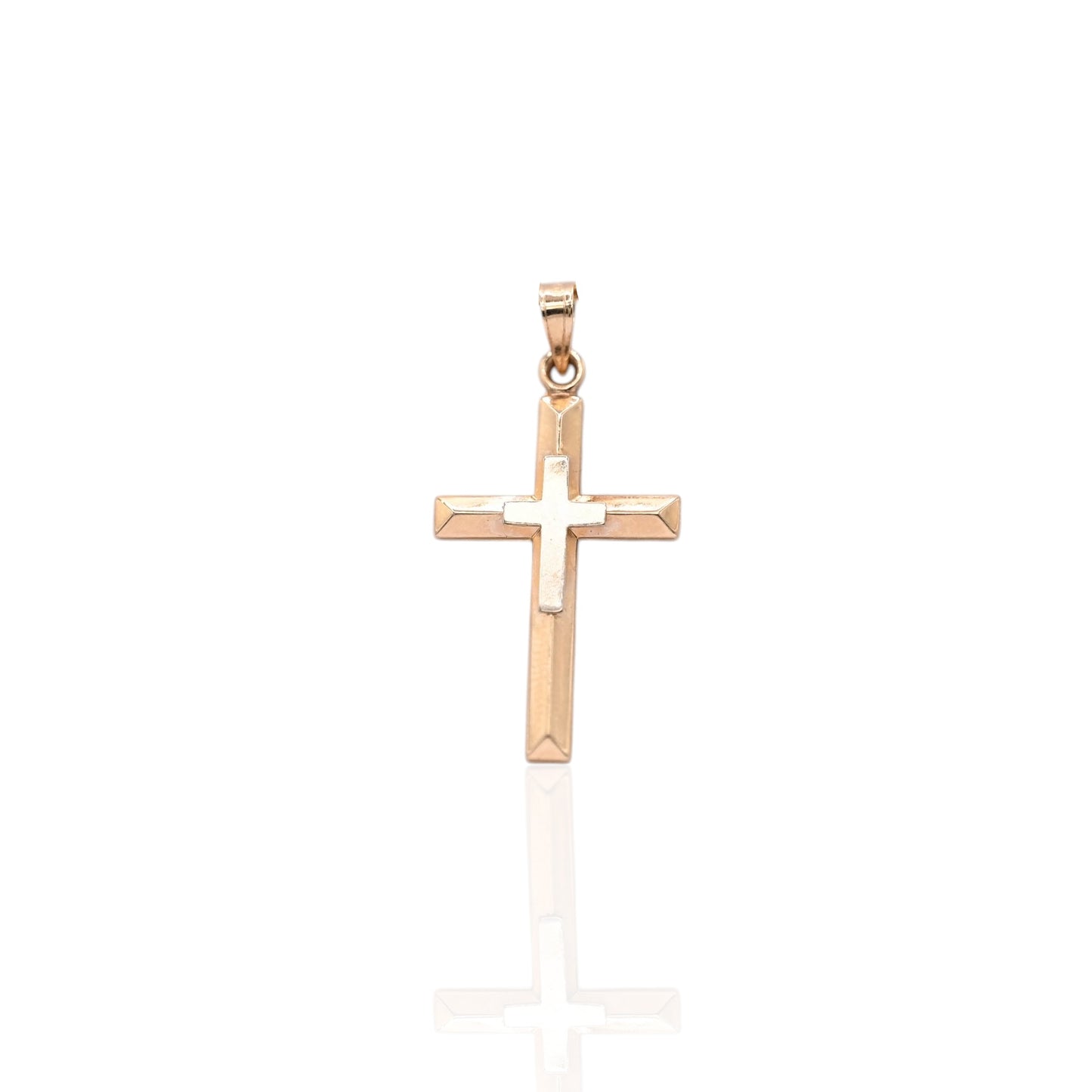 Double Cross Pendant 14K Yellow Gold
