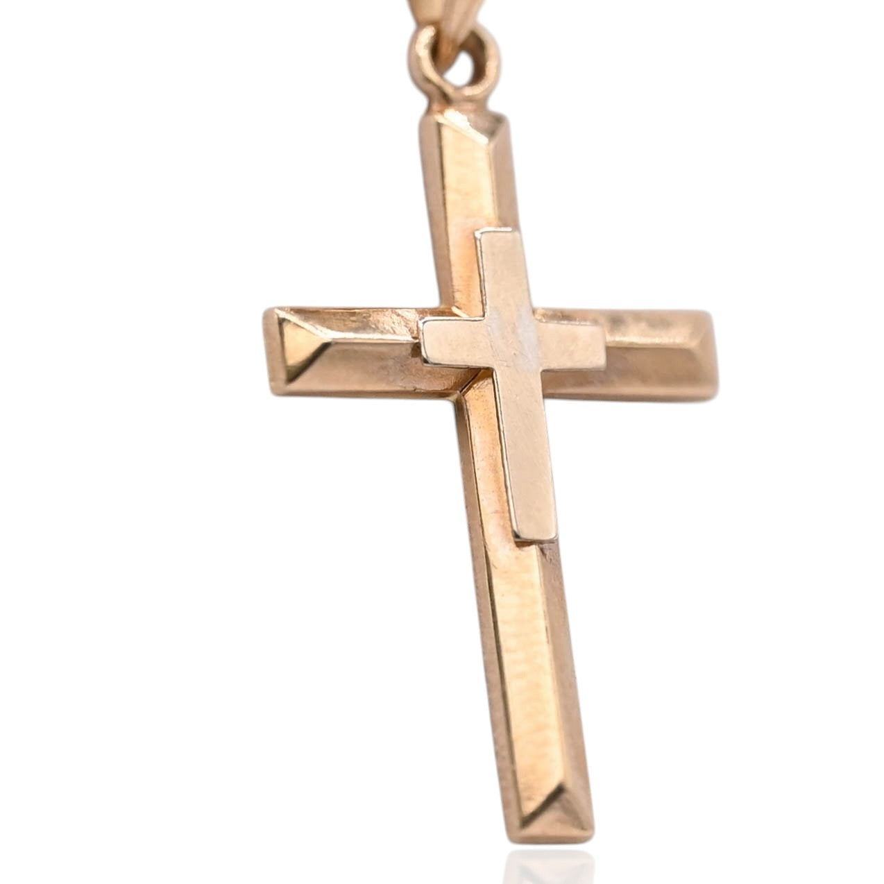 Double Cross Pendant 14K Yellow Gold