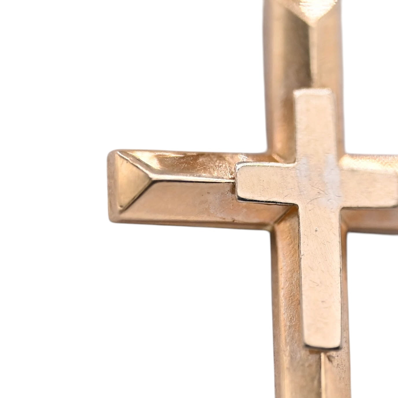 Double Cross Pendant 14K Yellow Gold
