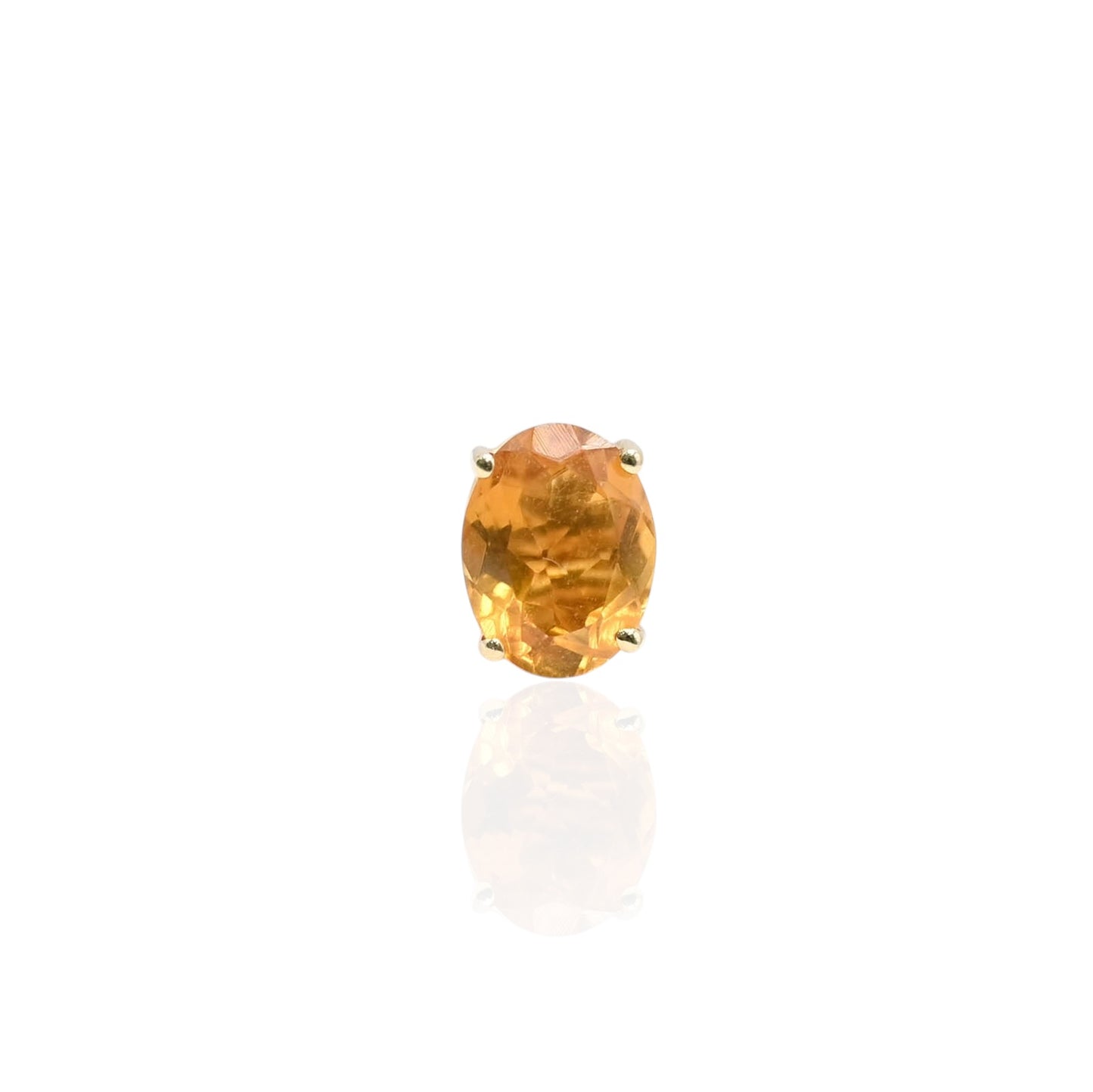 Oval Citrine Basket Set Earrings 14K Yellow Gold with Butterfly Backs