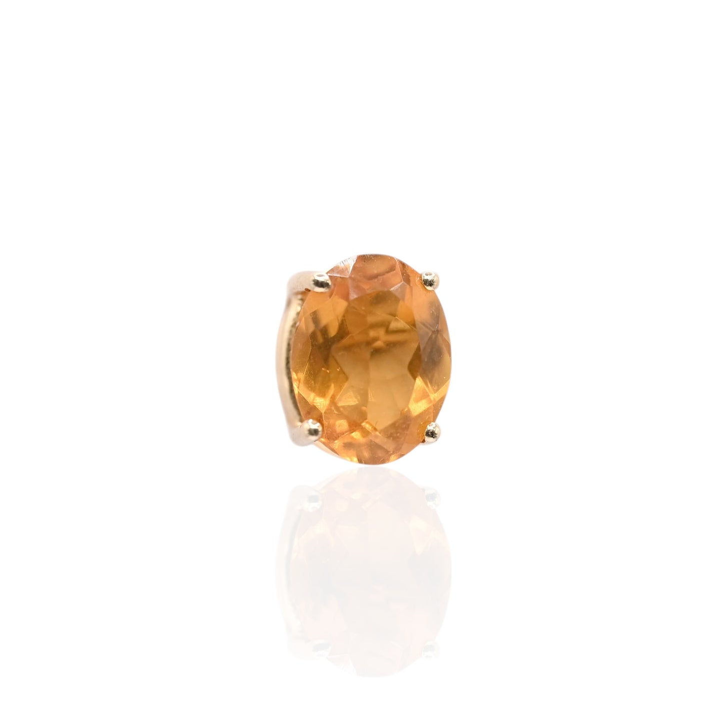 Oval Citrine Basket Set Earrings 14K Yellow Gold with Butterfly Backs
