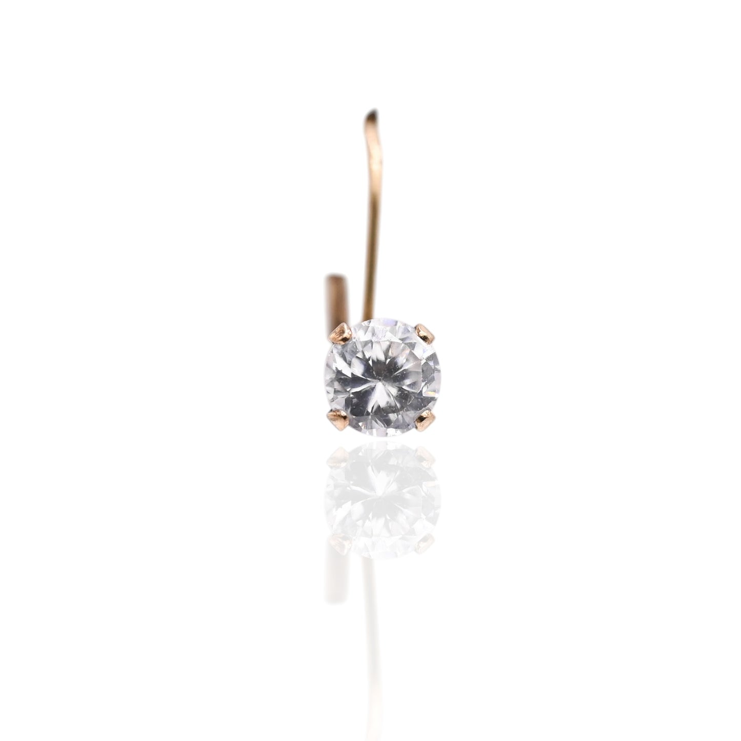Cubic Zirconia Lever Back Earrings 14K Yellow Gold