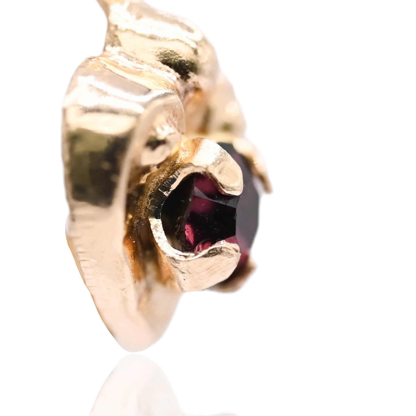 Purple Cubic Zirconia Heart Lever Back Earrings 14K Yellow Gold