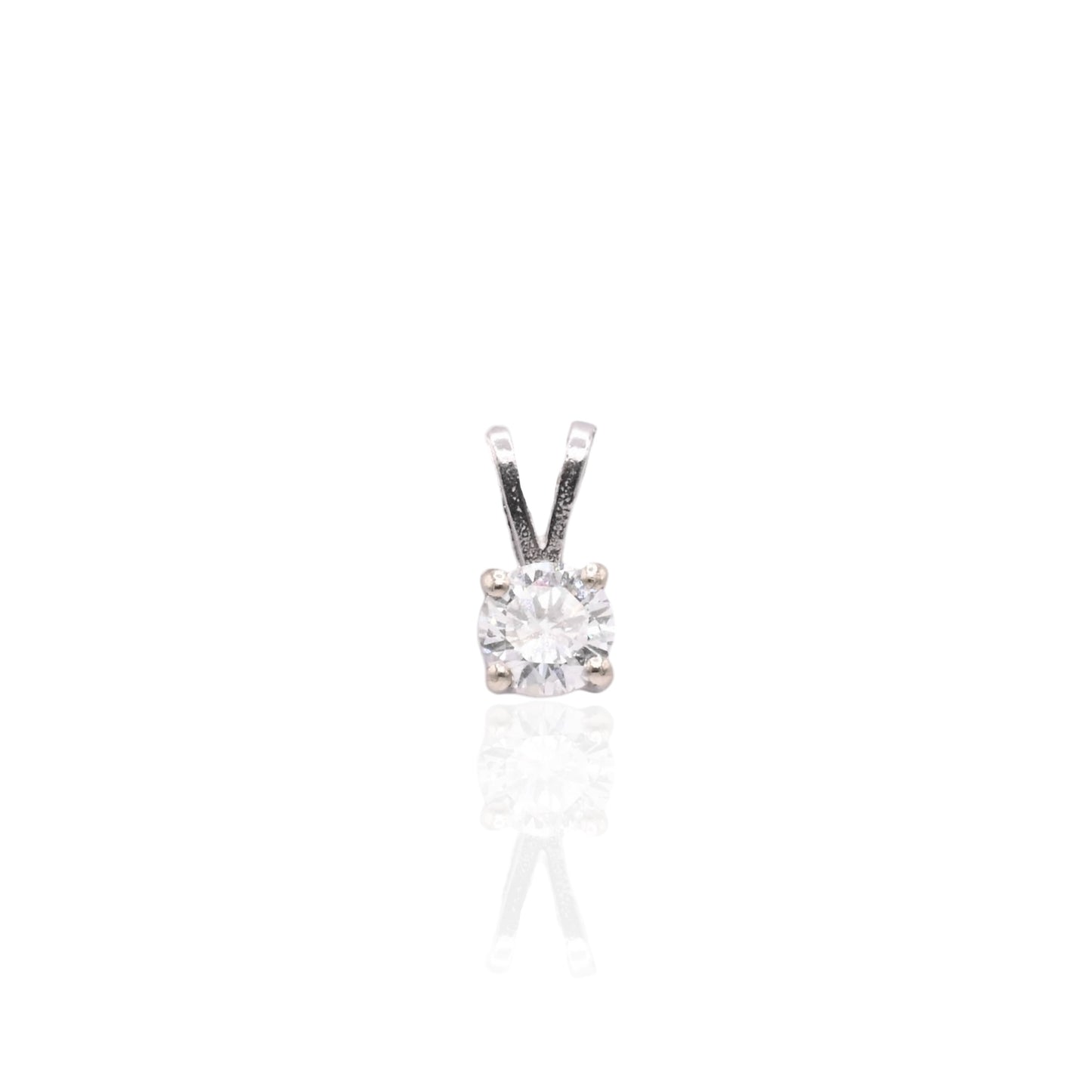 Solitaire Diamond Pendant 14K White Gold 0.33cttw