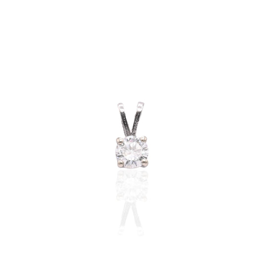 Solitaire Diamond Pendant 14K White Gold 0.33cttw