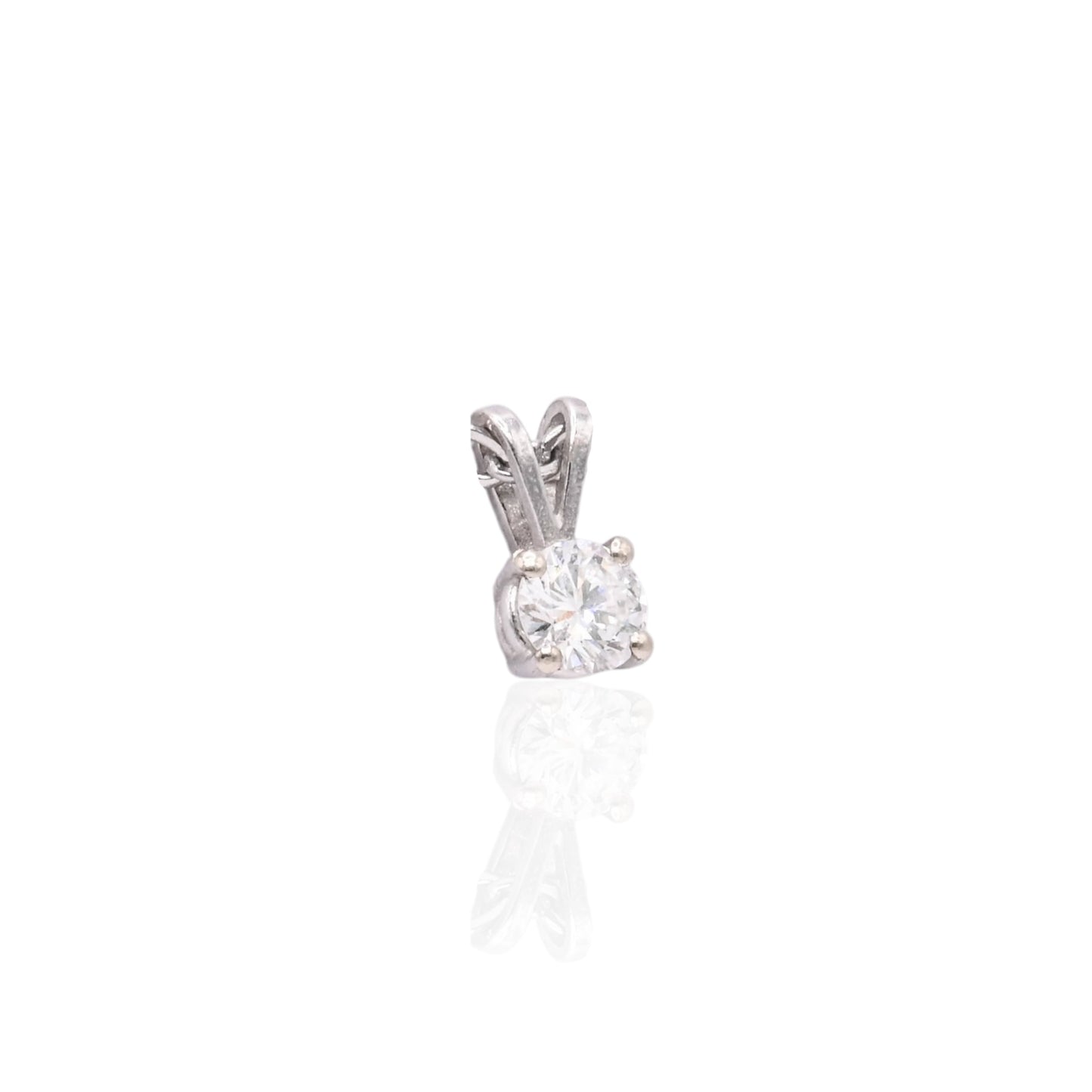 Solitaire Diamond Pendant 14K White Gold 0.33cttw