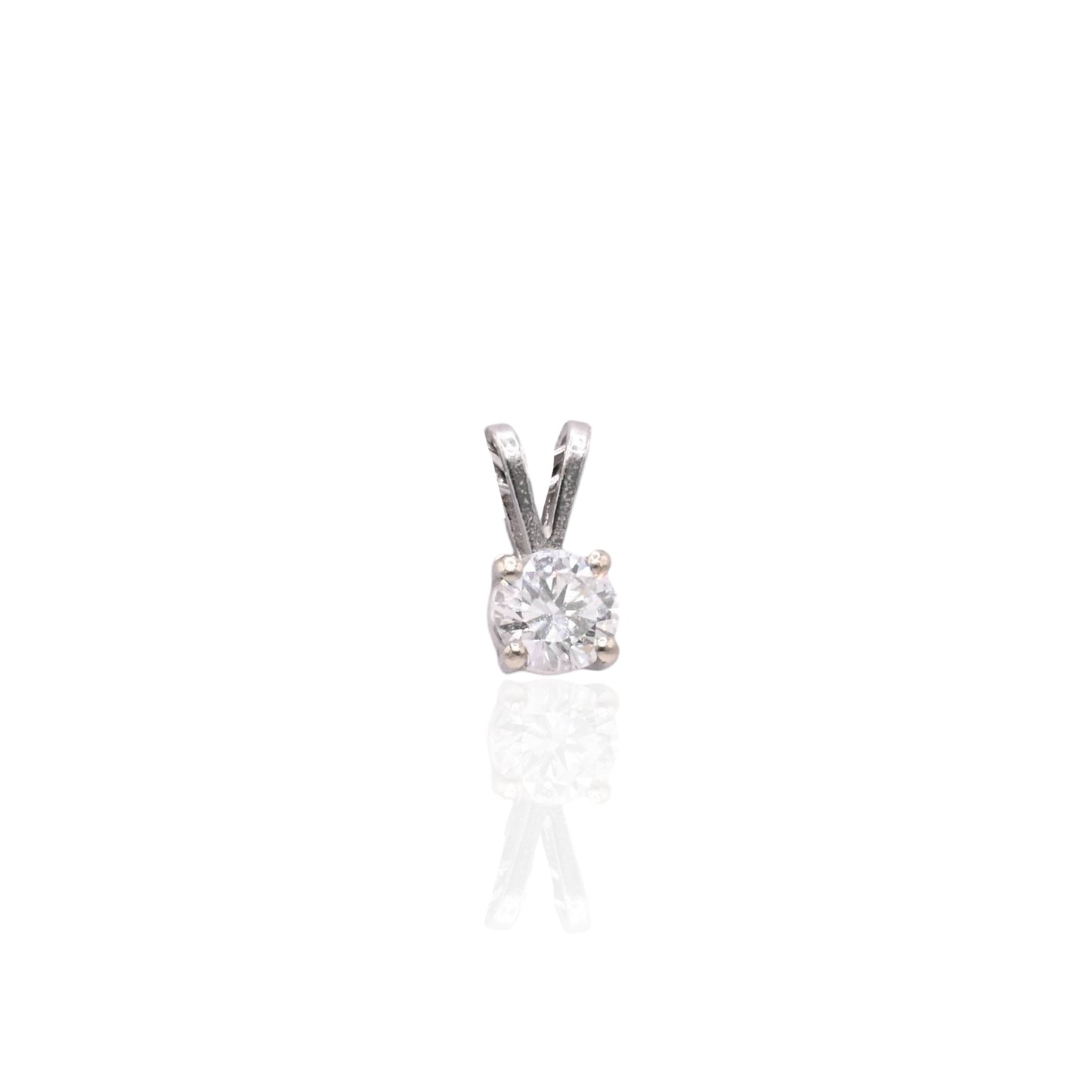 Solitaire Diamond Pendant 14K White Gold 0.33cttw