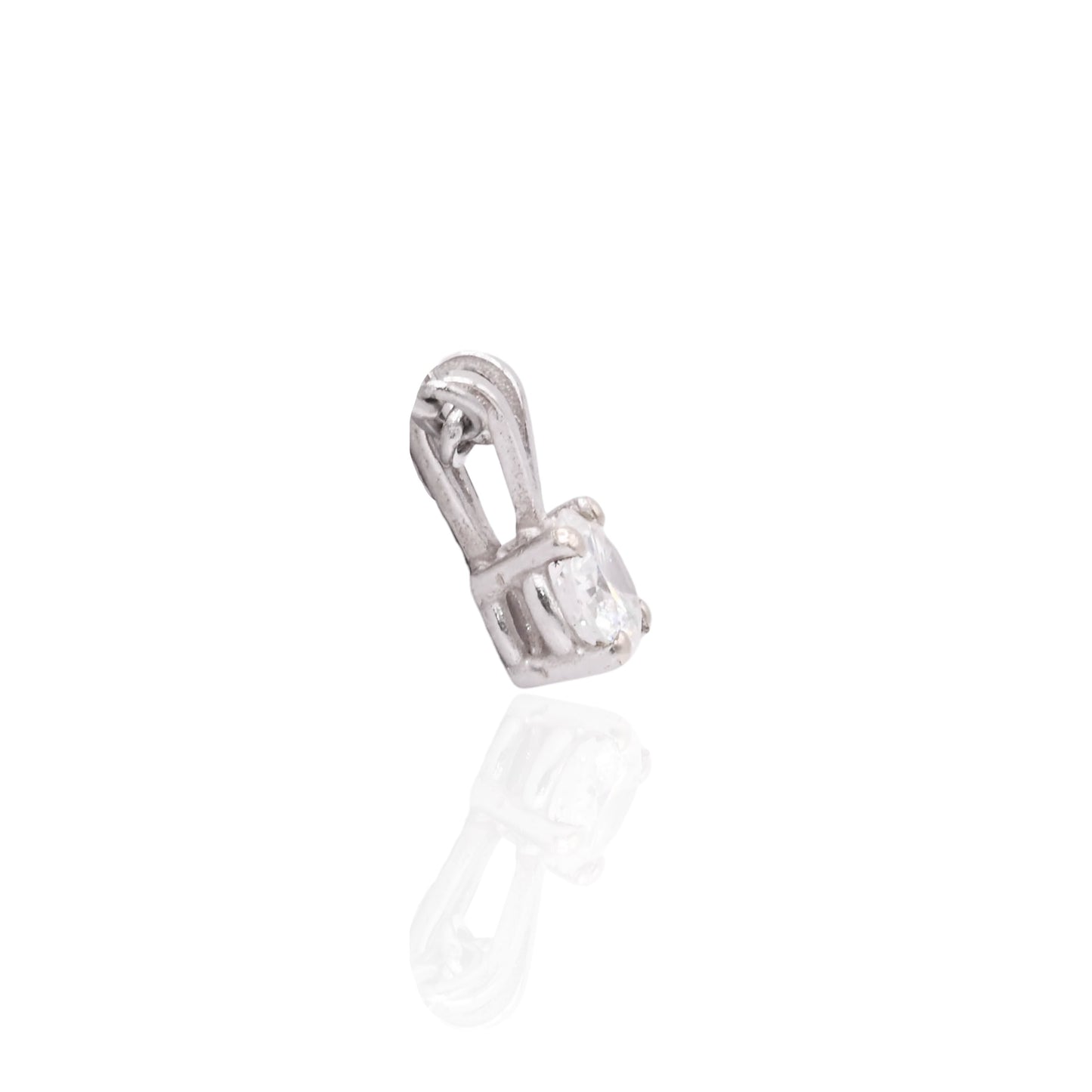 Solitaire Diamond Pendant 14K White Gold 0.50cttw
