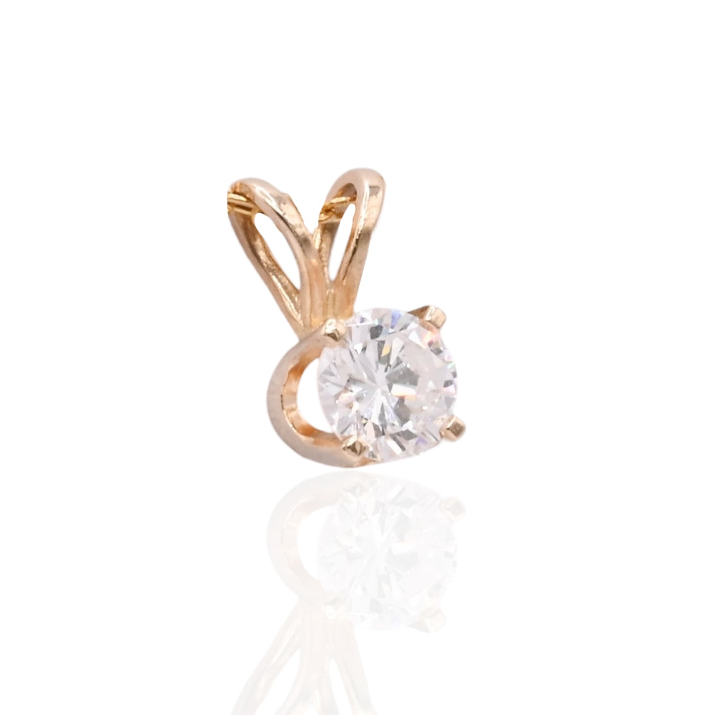 Solitaire Diamond Pendant 14K Yellow Gold 0.37cttw