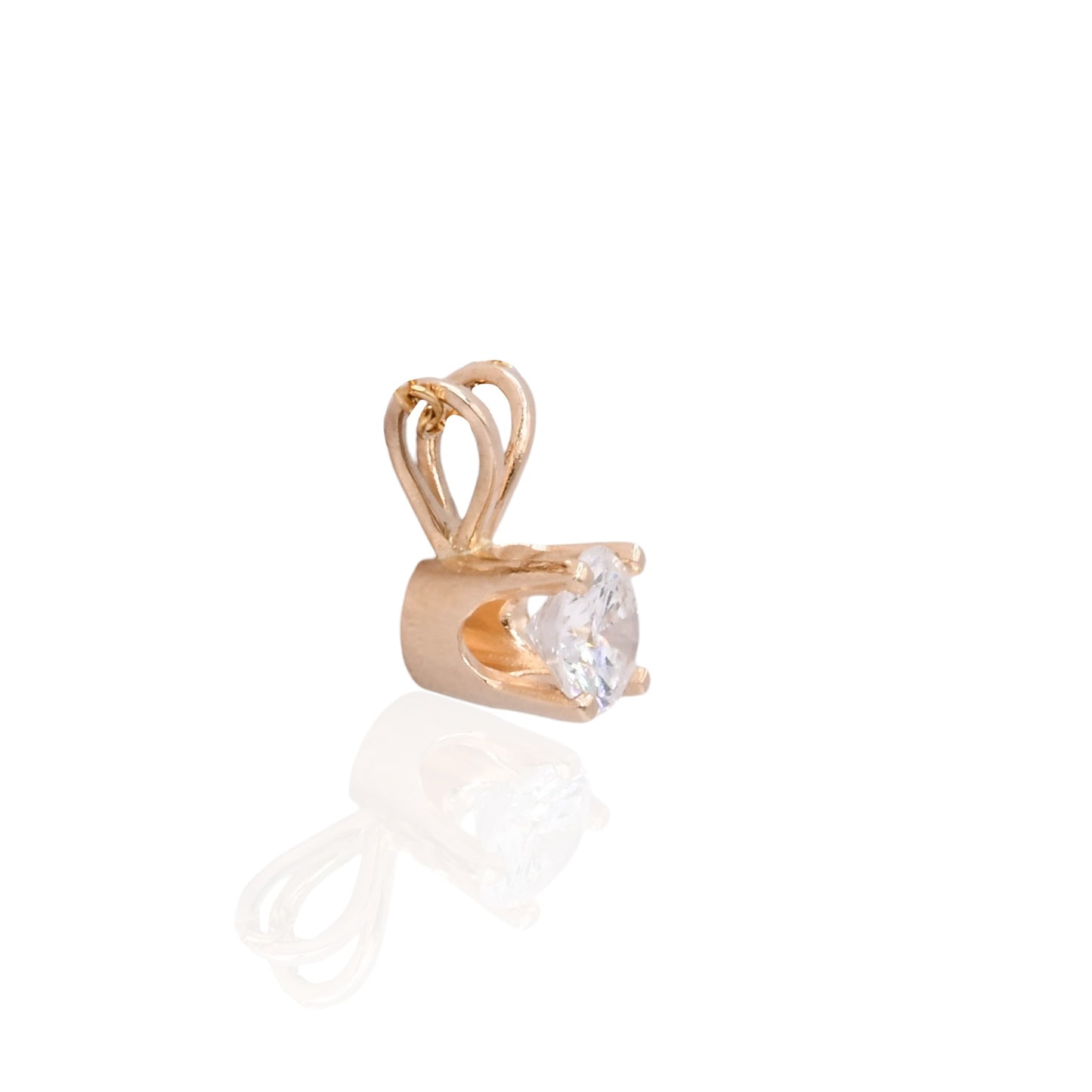Solitaire Diamond Pendant 14K Yellow Gold 0.37cttw
