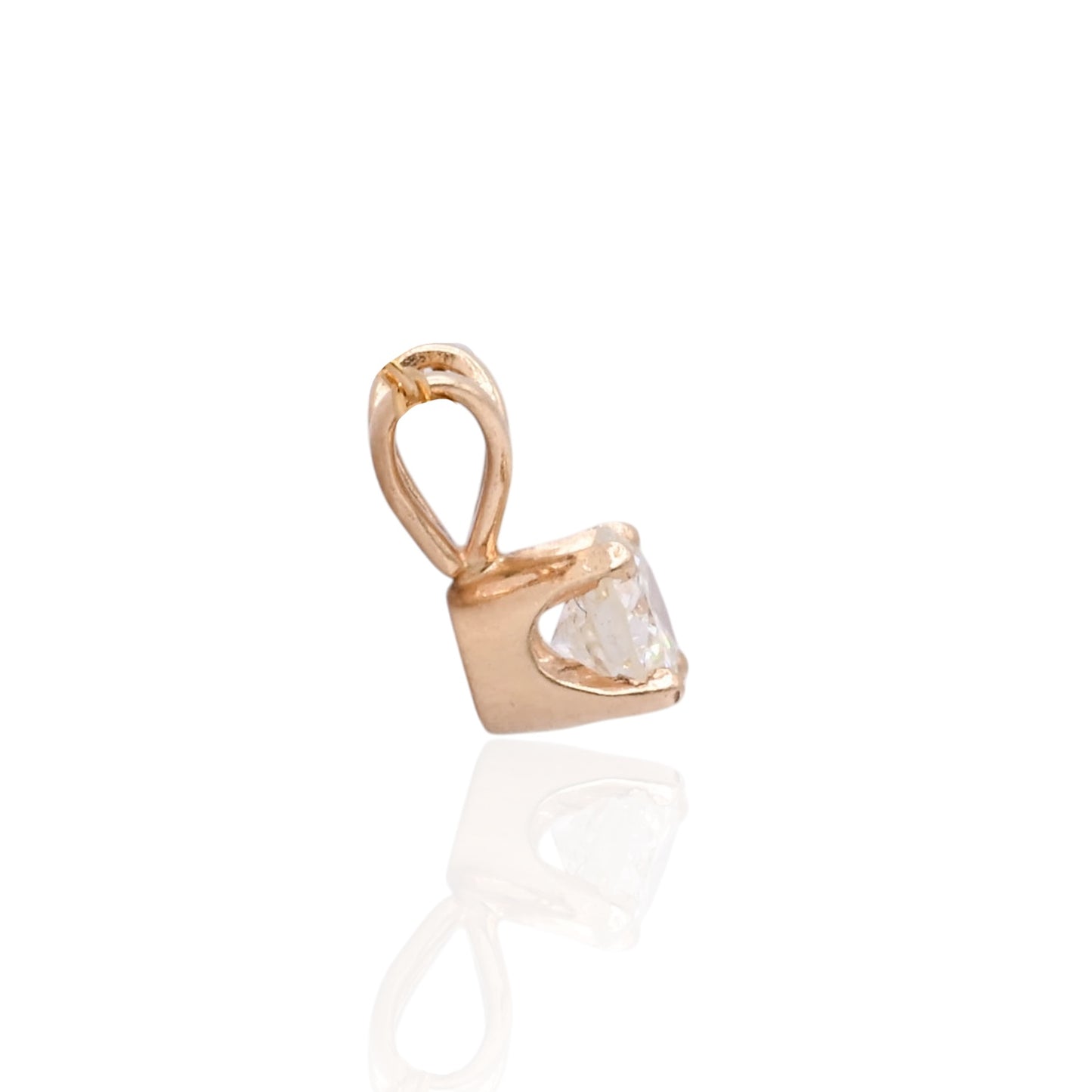 Solitaire Diamond Pendant 14K Yellow Gold 0.25cttw