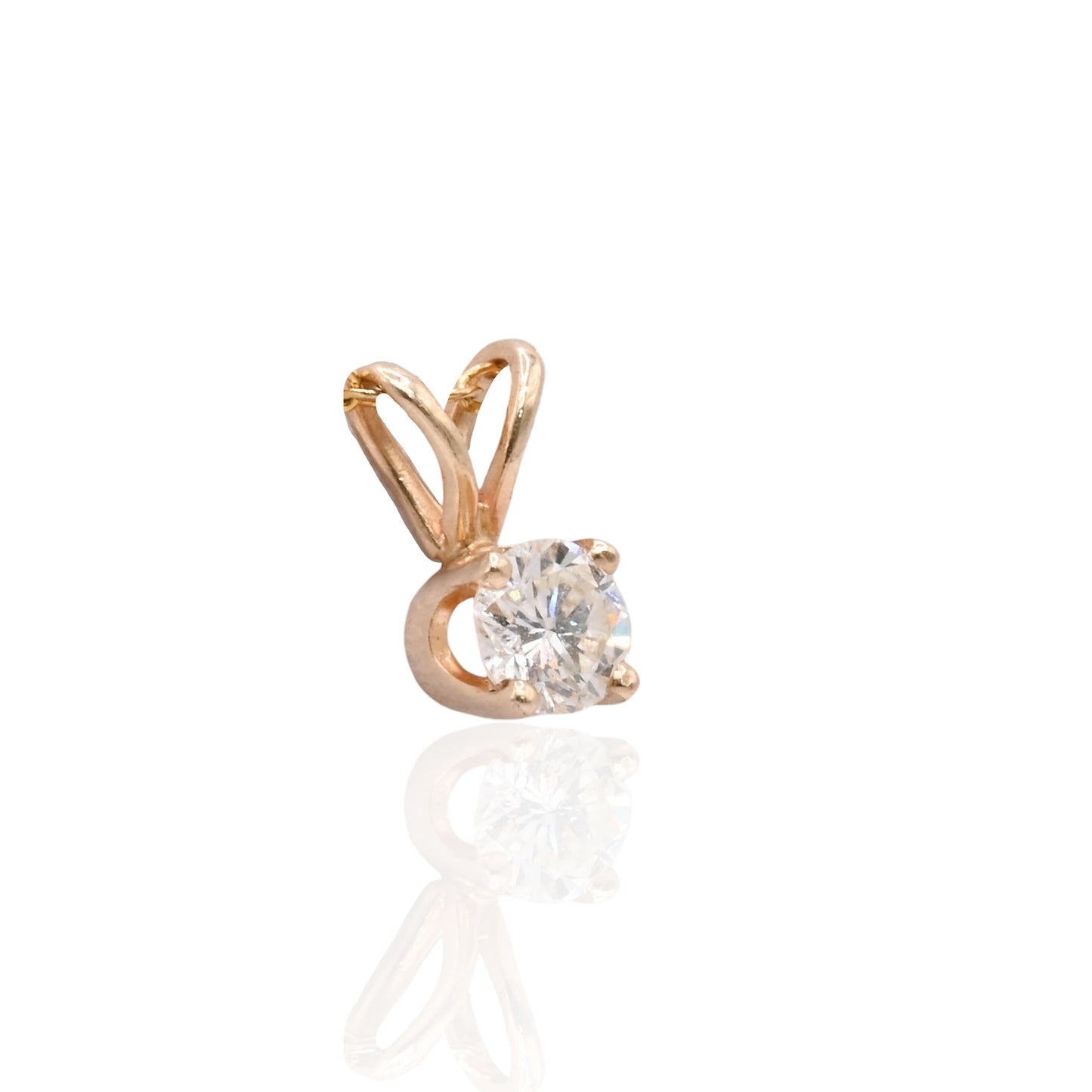 Solitaire Diamond Pendant 14K Yellow Gold 0.25cttw