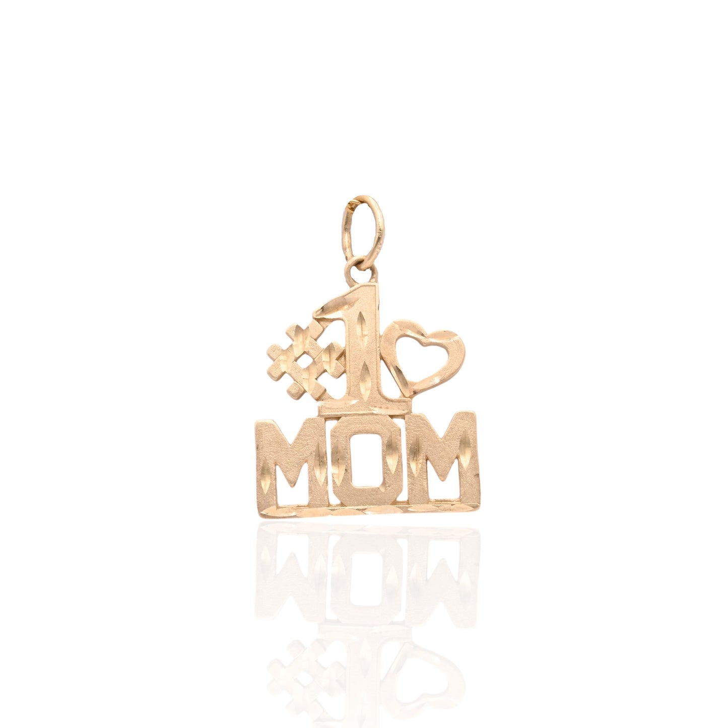 #1 Mom Pendant 14K Yellow Gold