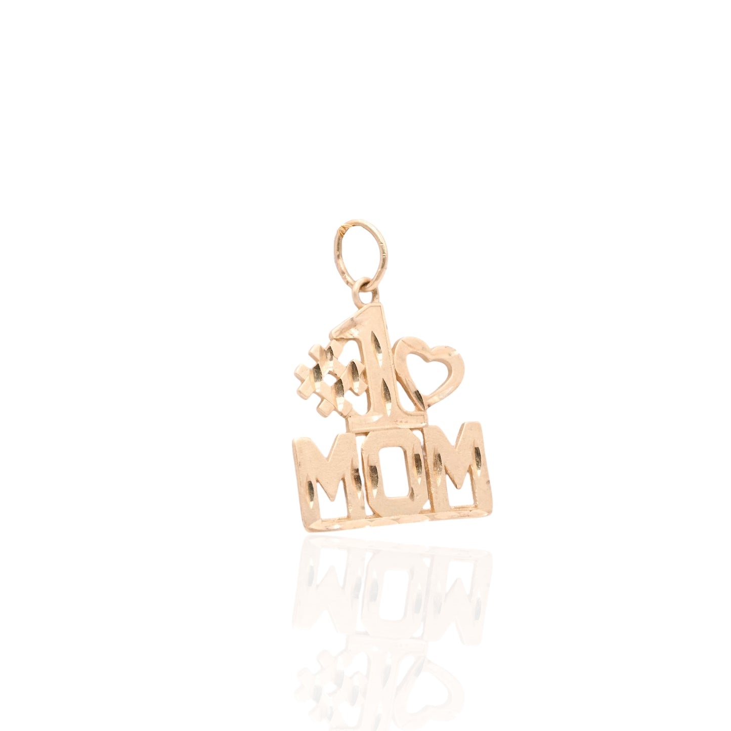 #1 Mom Pendant 14K Yellow Gold