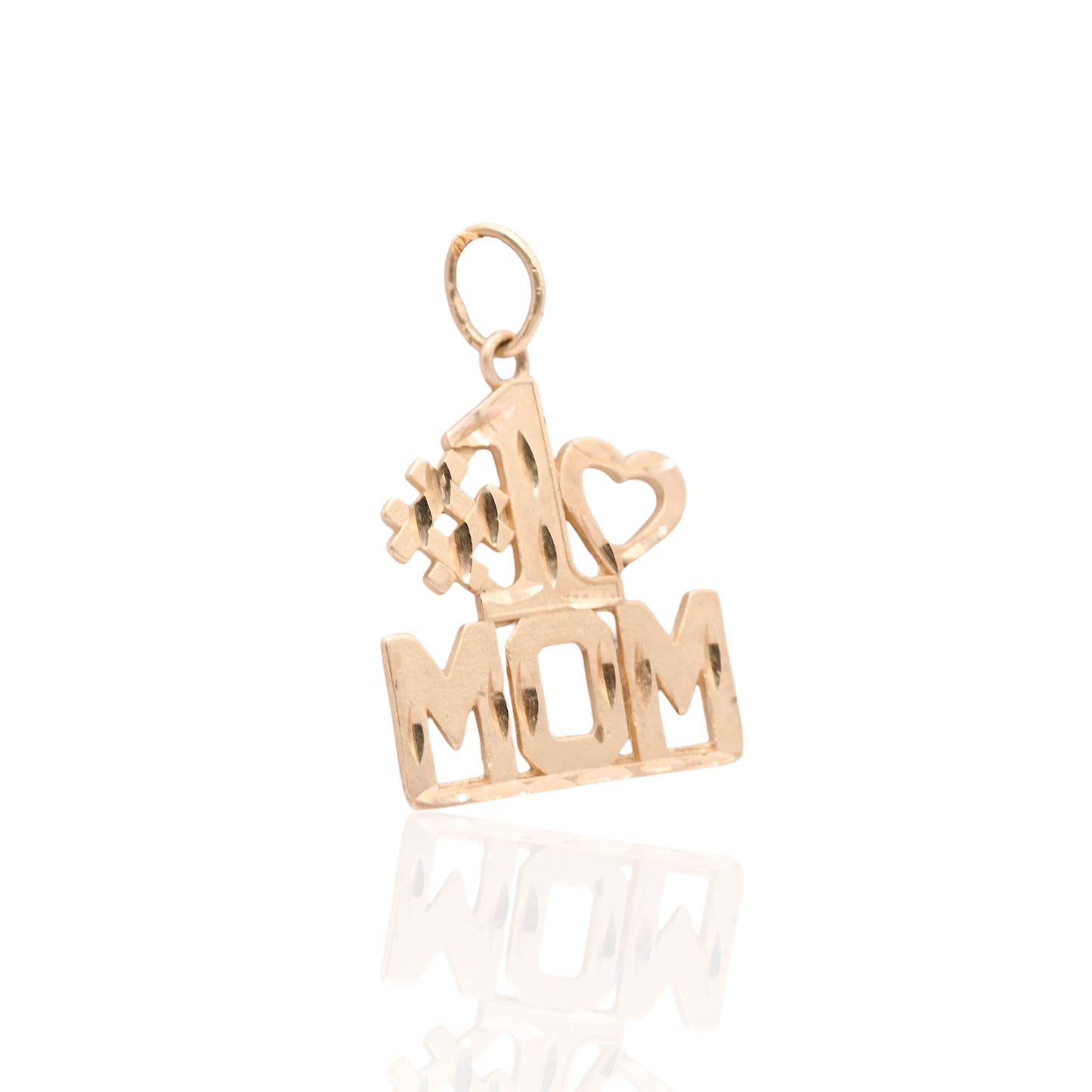 #1 Mom Pendant 14K Yellow Gold
