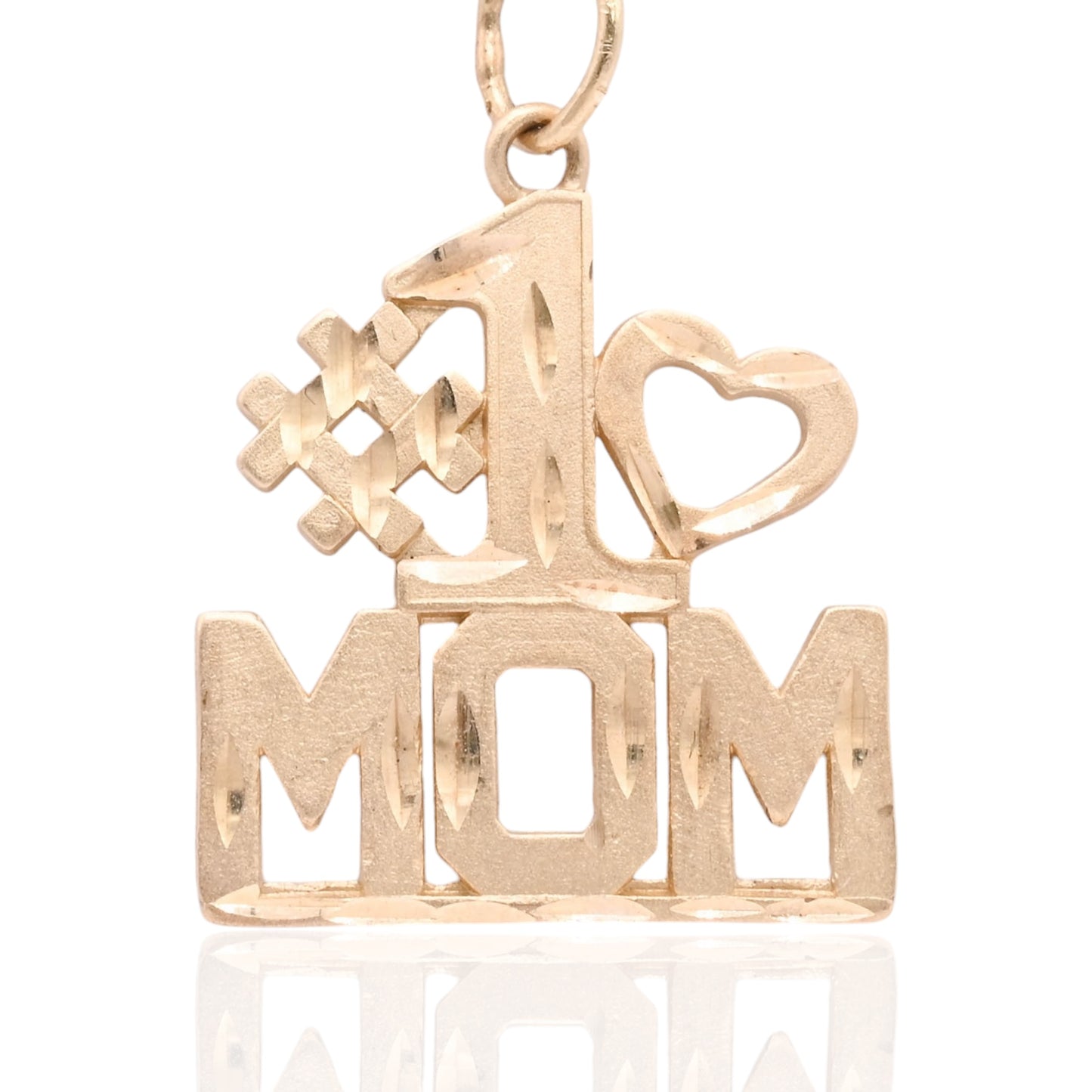 #1 Mom Pendant 14K Yellow Gold