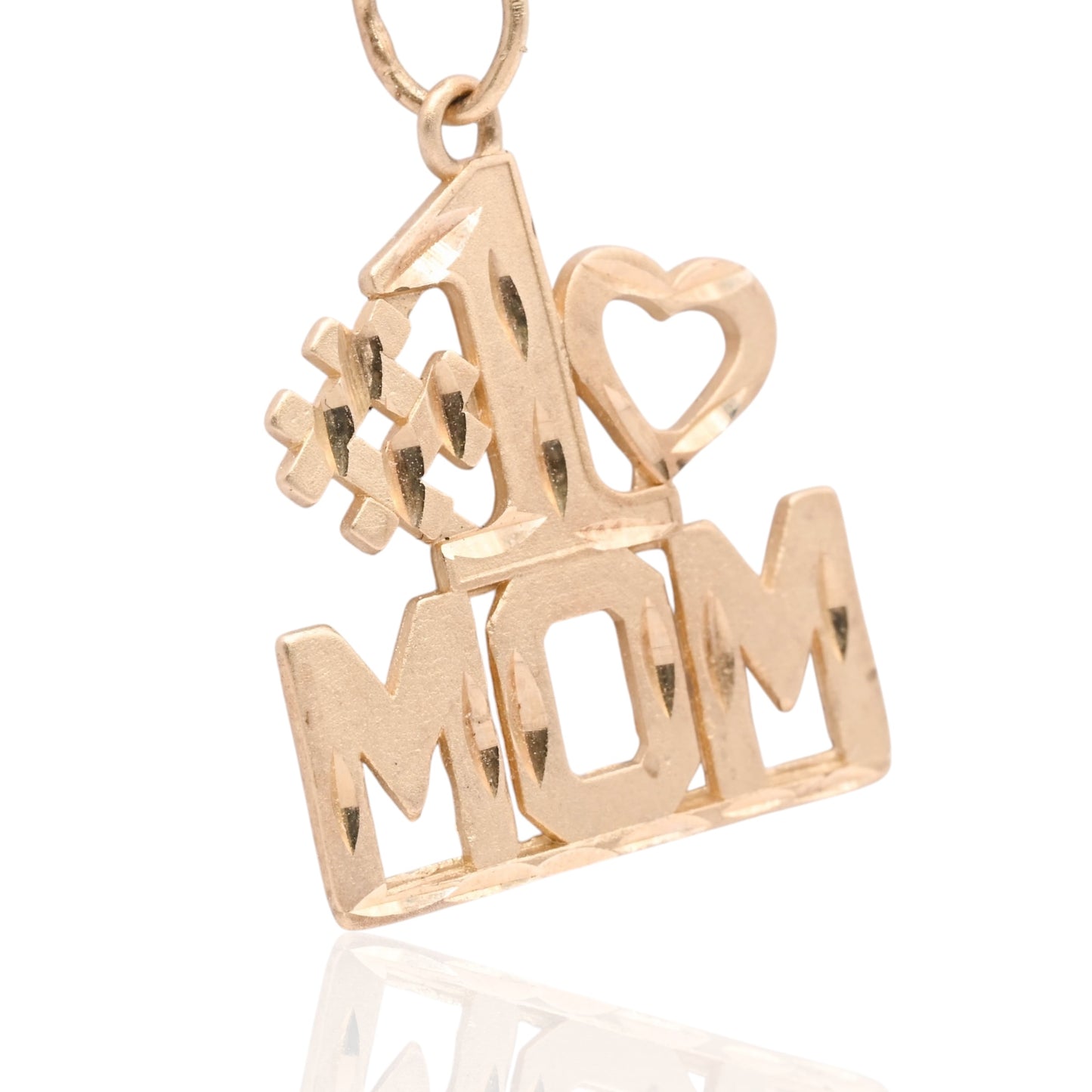 #1 Mom Pendant 14K Yellow Gold