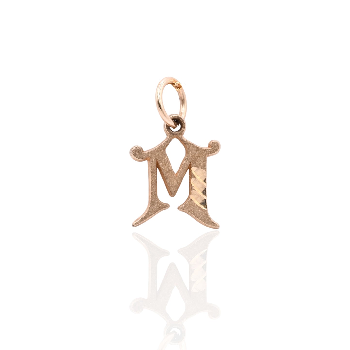 Letter 'M' Initial Pendant 14K Yellow Gold