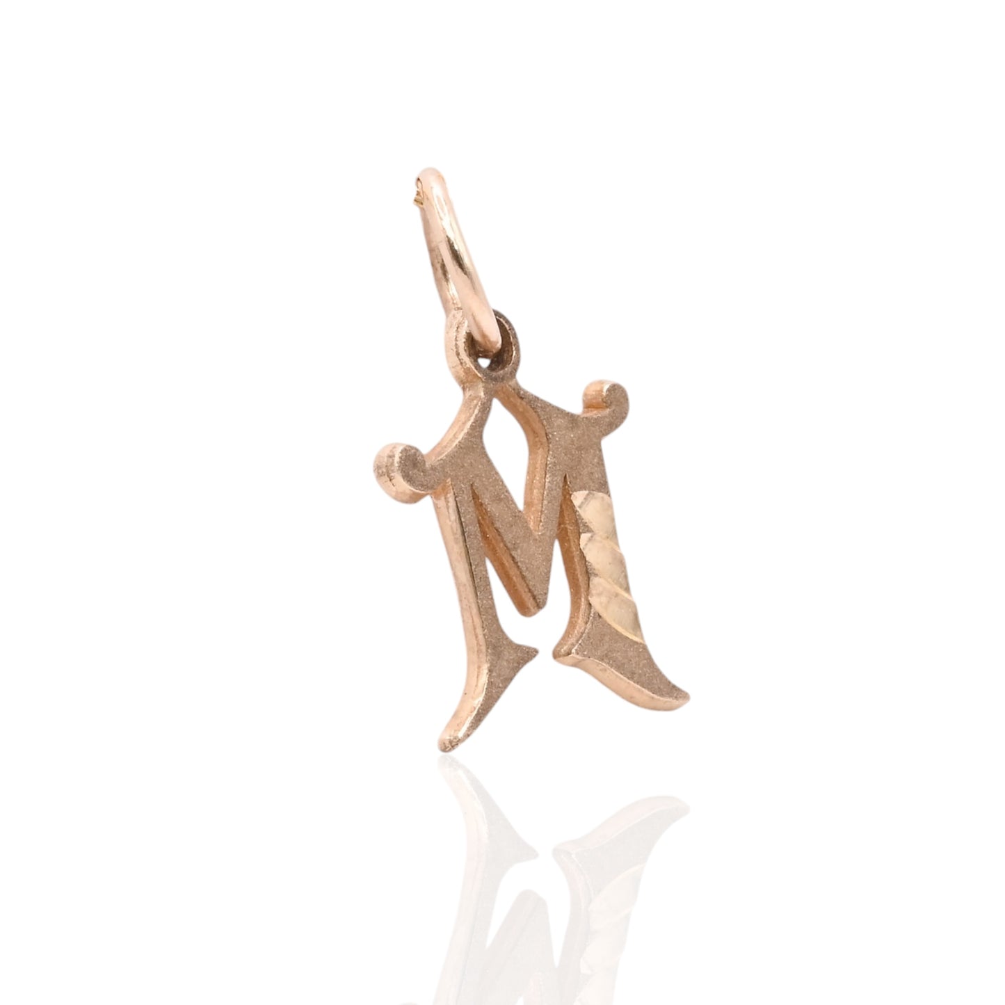 Letter 'M' Initial Pendant 14K Yellow Gold