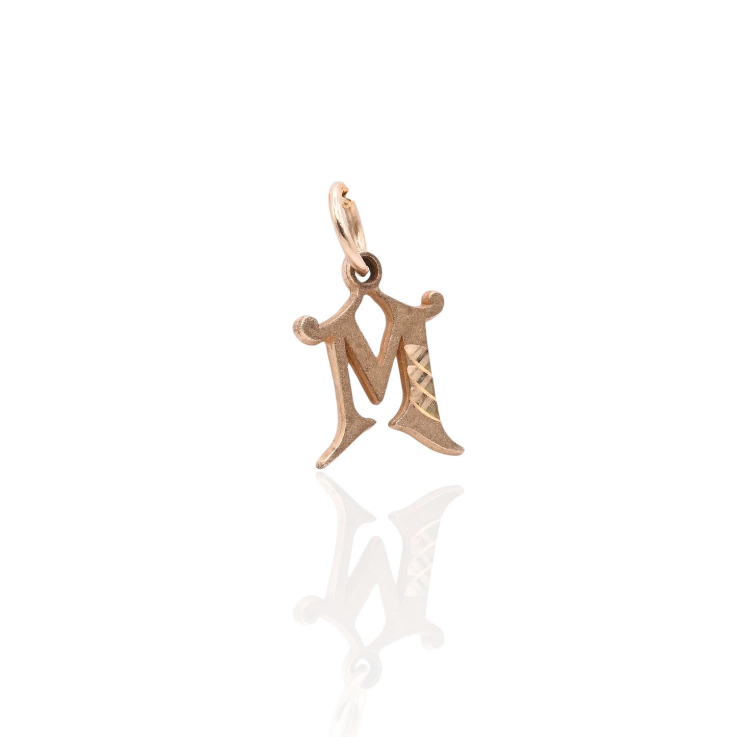 Letter 'M' Initial Pendant 14K Yellow Gold