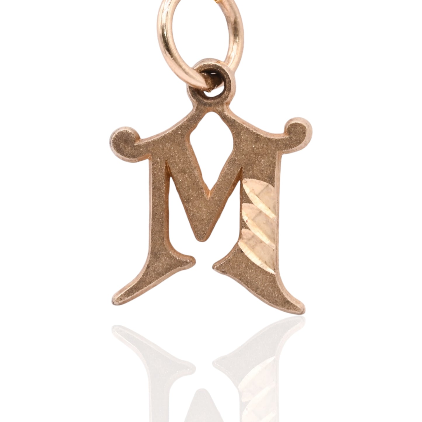 Letter 'M' Initial Pendant 14K Yellow Gold