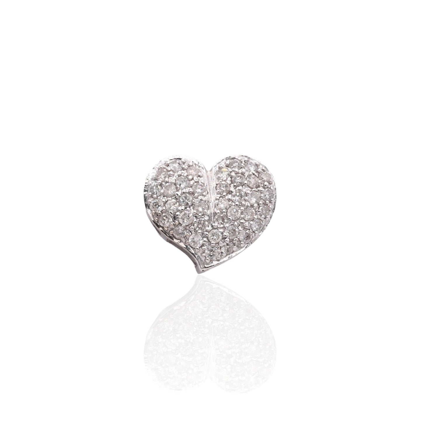 Diamond Heart Slider Pendant 14K White Gold 0.27cttw
