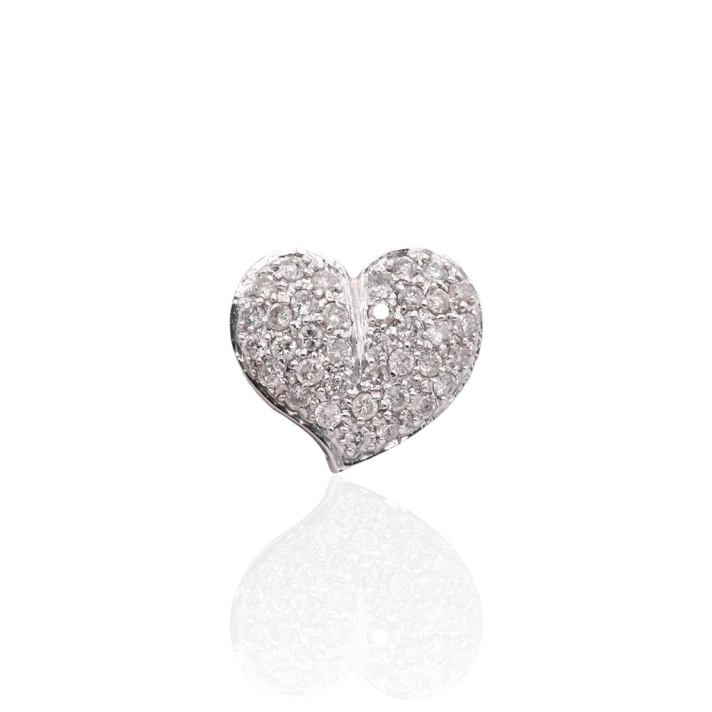Diamond Heart Slider Pendant 14K White Gold 0.27cttw
