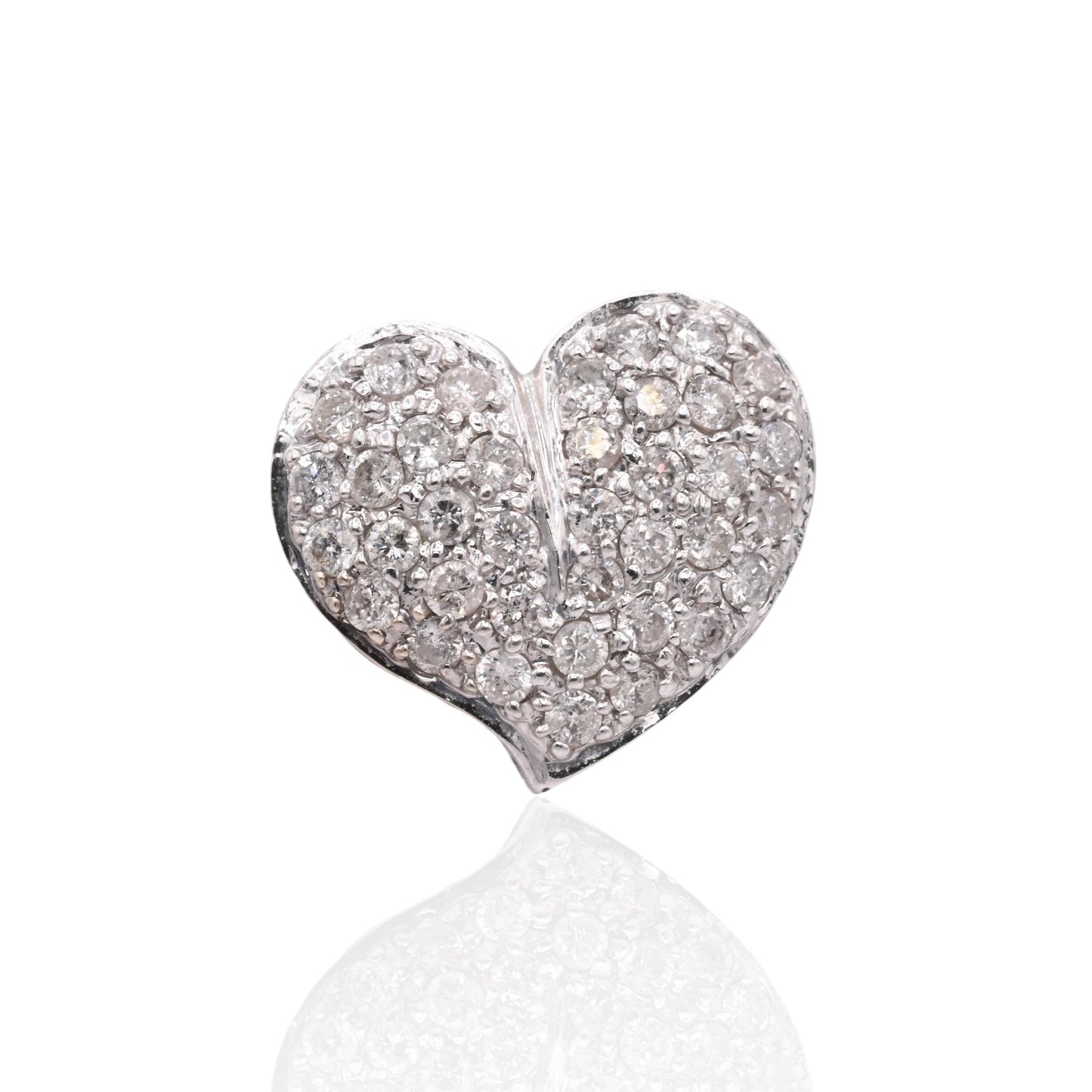 Diamond Heart Slider Pendant 14K White Gold 0.27cttw