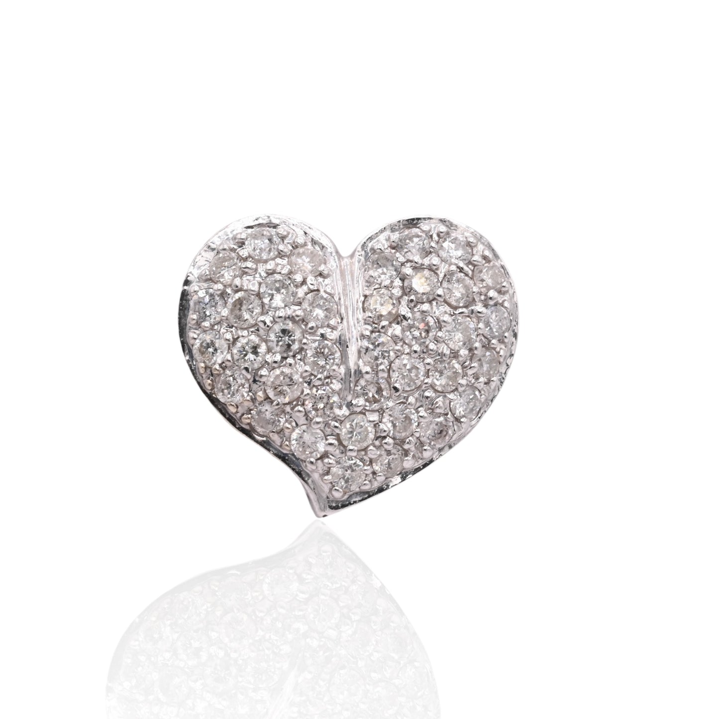 Diamond Heart Slider Pendant 14K White Gold 0.27cttw