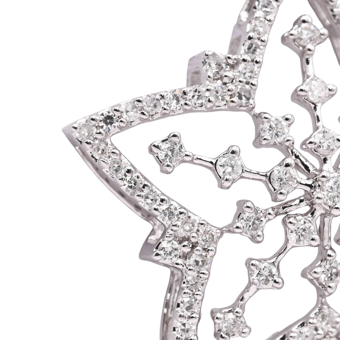 Five Pointed Star Slider Pendant 14K White Gold 0.68cttw