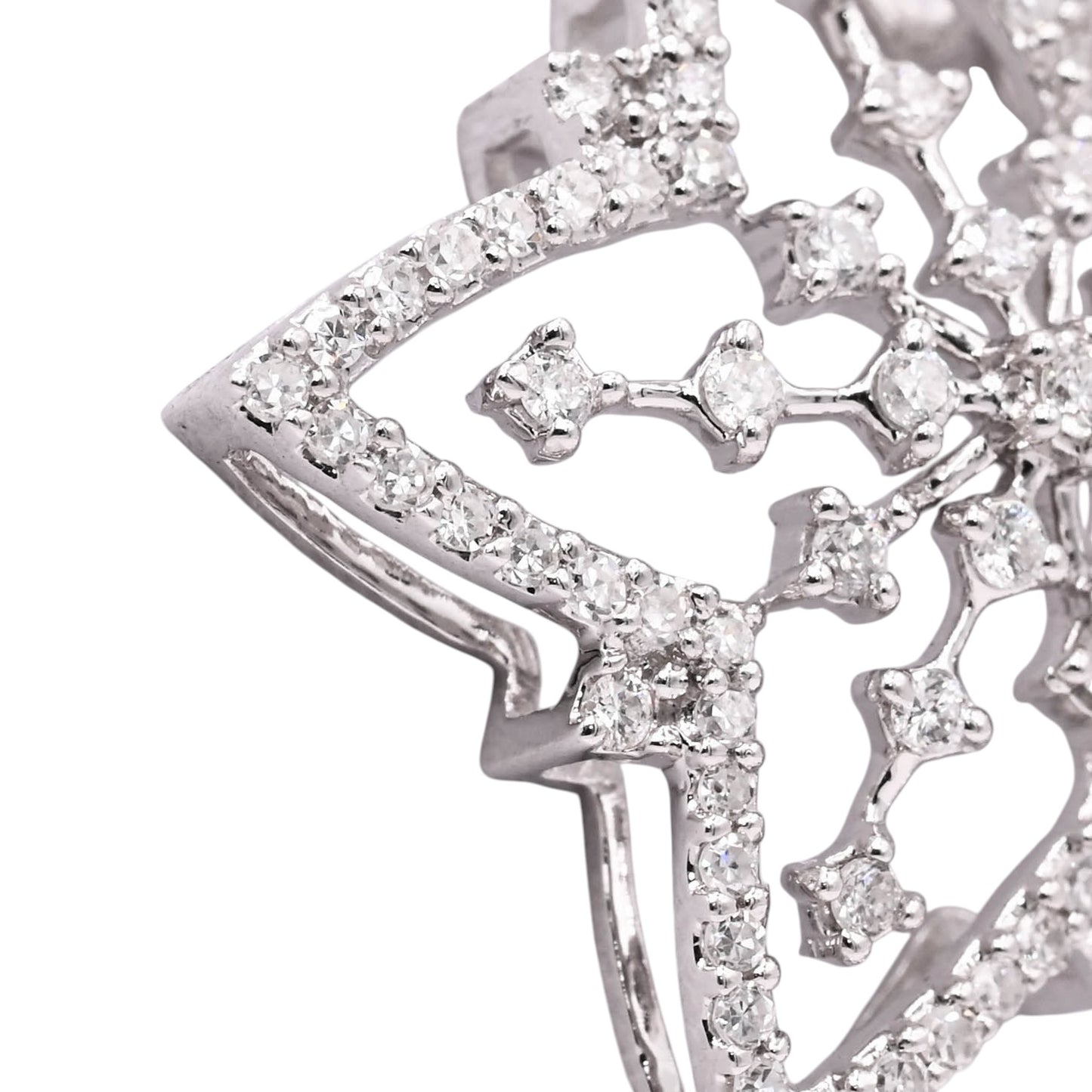 Five Pointed Star Slider Pendant 14K White Gold 0.68cttw