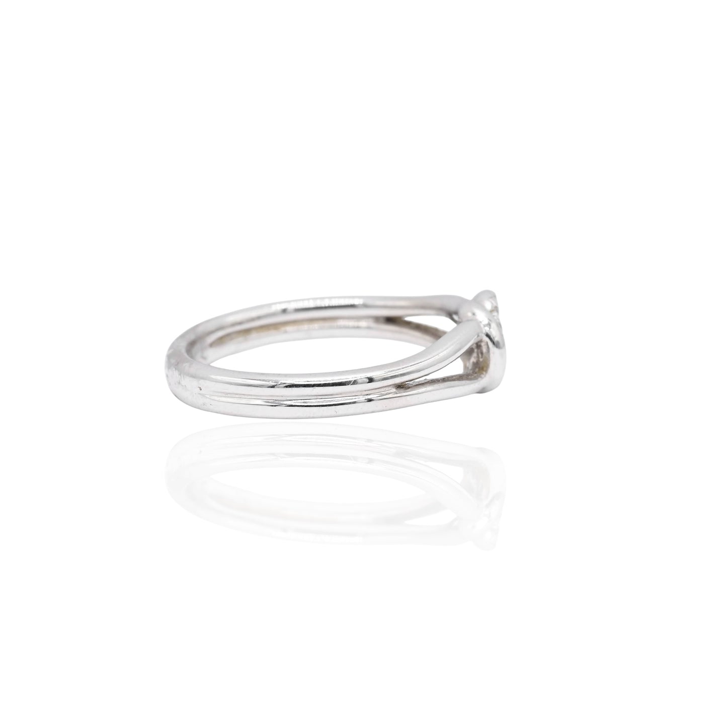 FINAL SALE: Diamond Knot Promise Ring 14 White Gold Size 7.25 0.13cttw