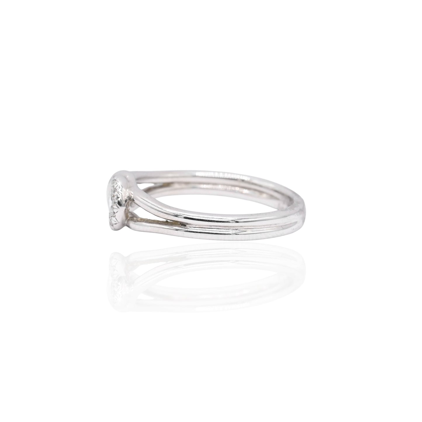 FINAL SALE: Diamond Knot Promise Ring 14 White Gold Size 7.25 0.13cttw