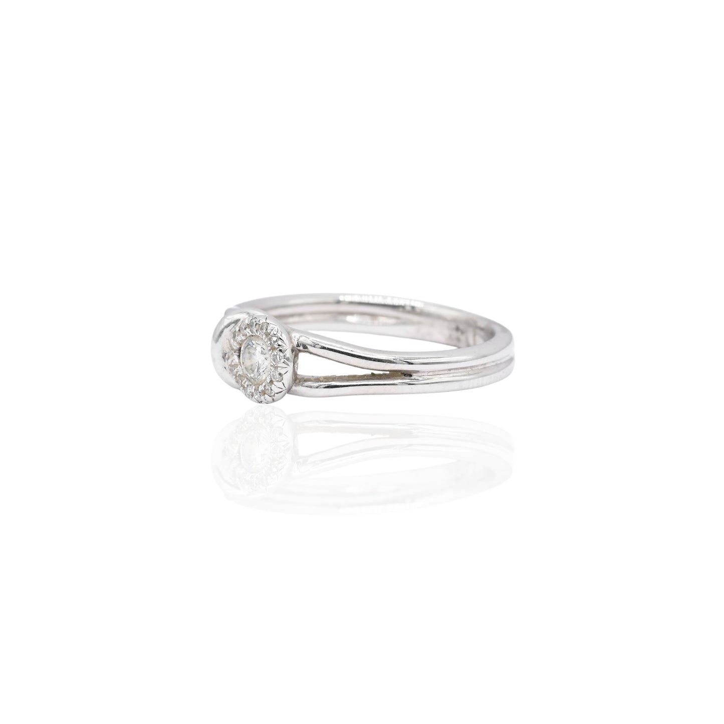 FINAL SALE: Diamond Knot Promise Ring 14 White Gold Size 7.25 0.13cttw