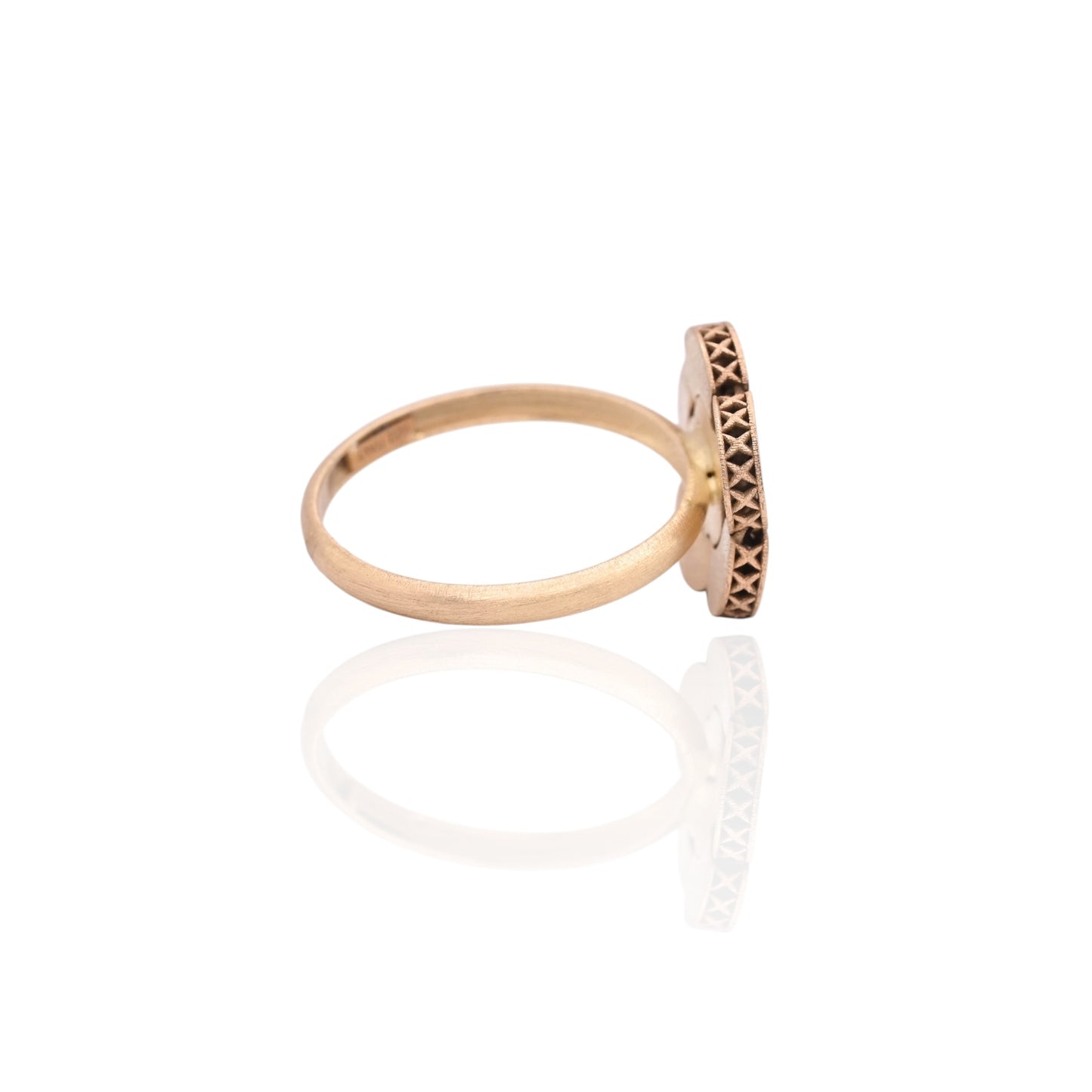 FINAL SALE: Flexible Flower Ring with Diamonds 14K Yellow Gold Size 6.75 0.11cttw