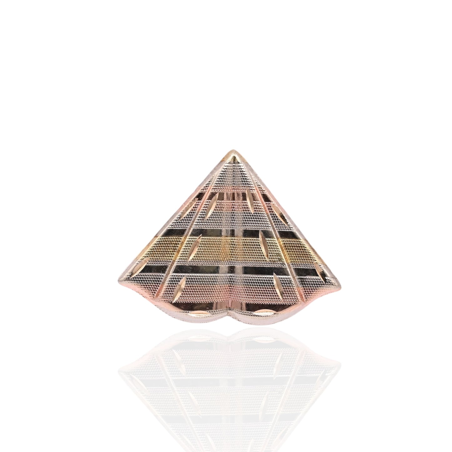 FINAL SALE: Tri-color Diamond Cut Kite Earrings 14K Yellow Gold, 14K White Gold, and 14K Rose Gold